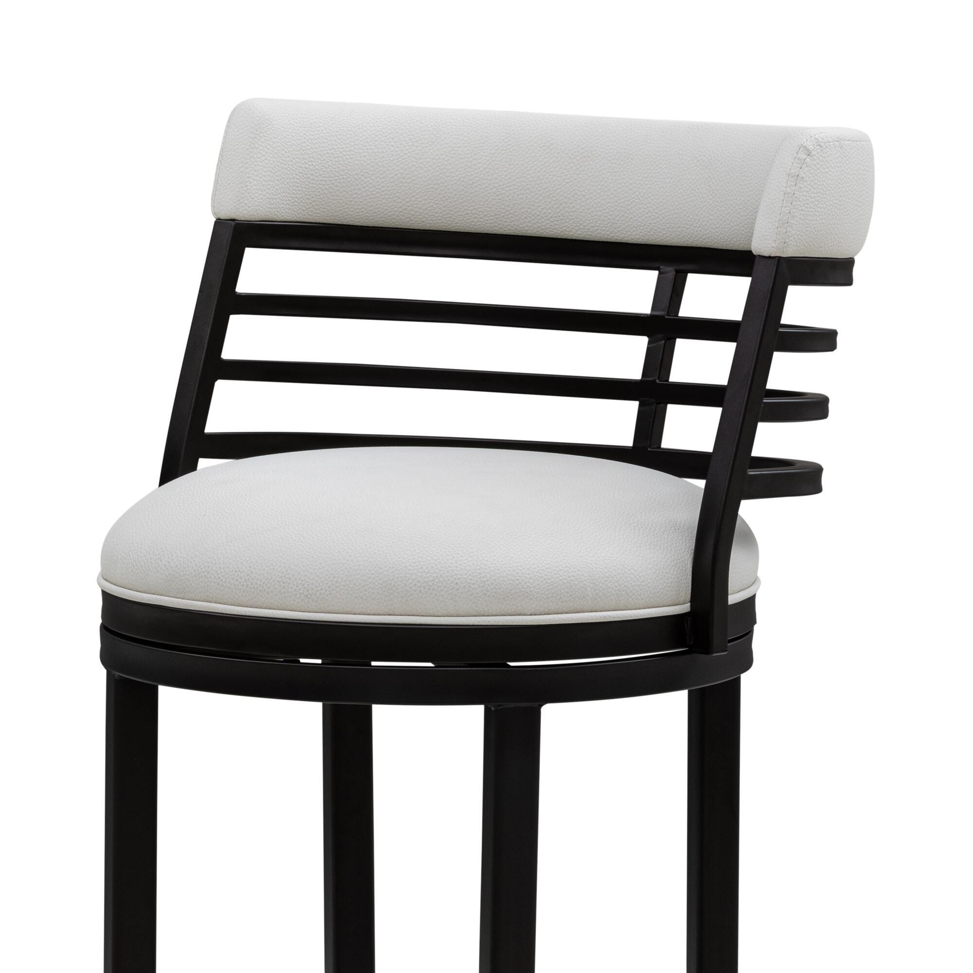 Armen Living TELIA Swivel Counter Height Barstool, White, large