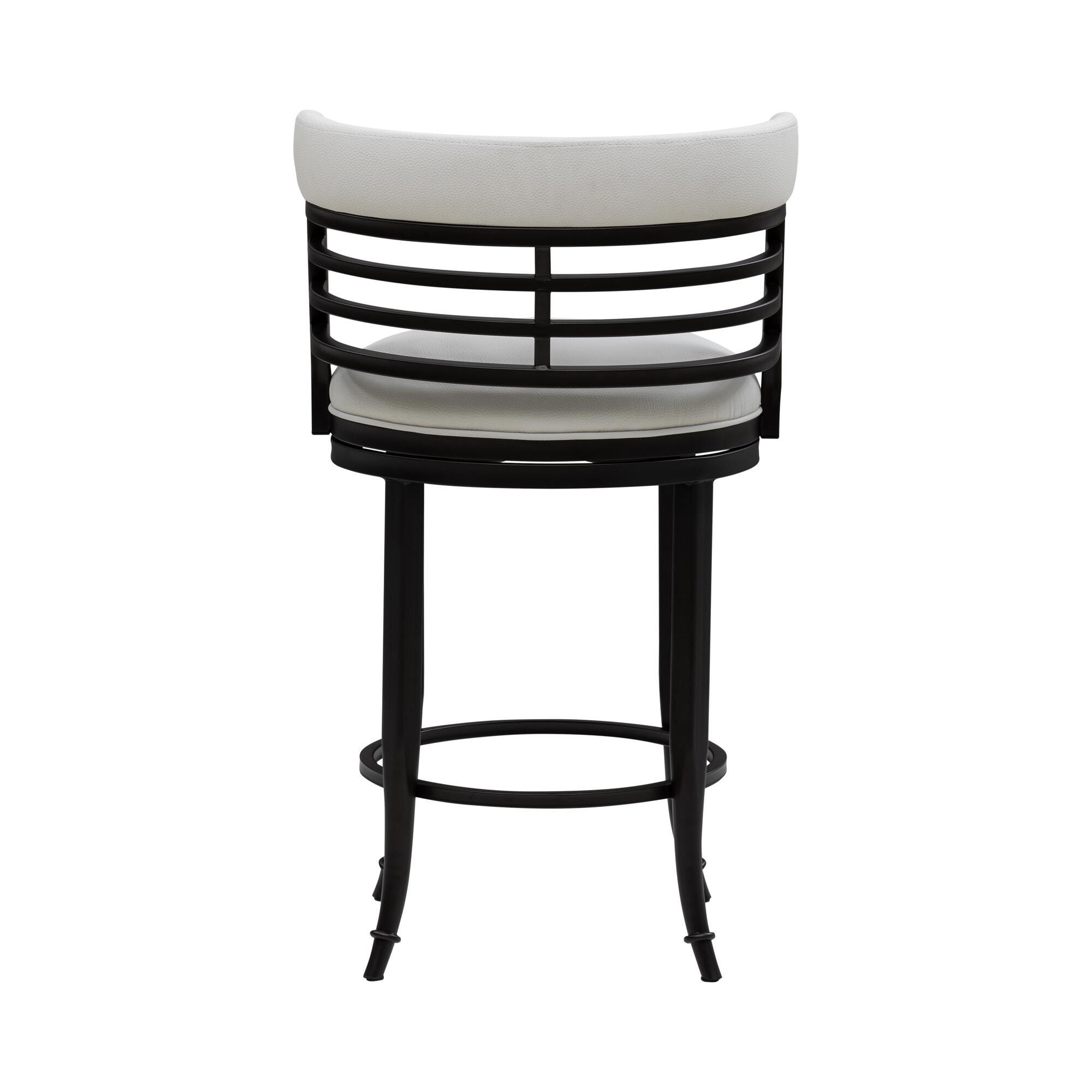 Armen Living TELIA Swivel Counter Height Barstool, White, large