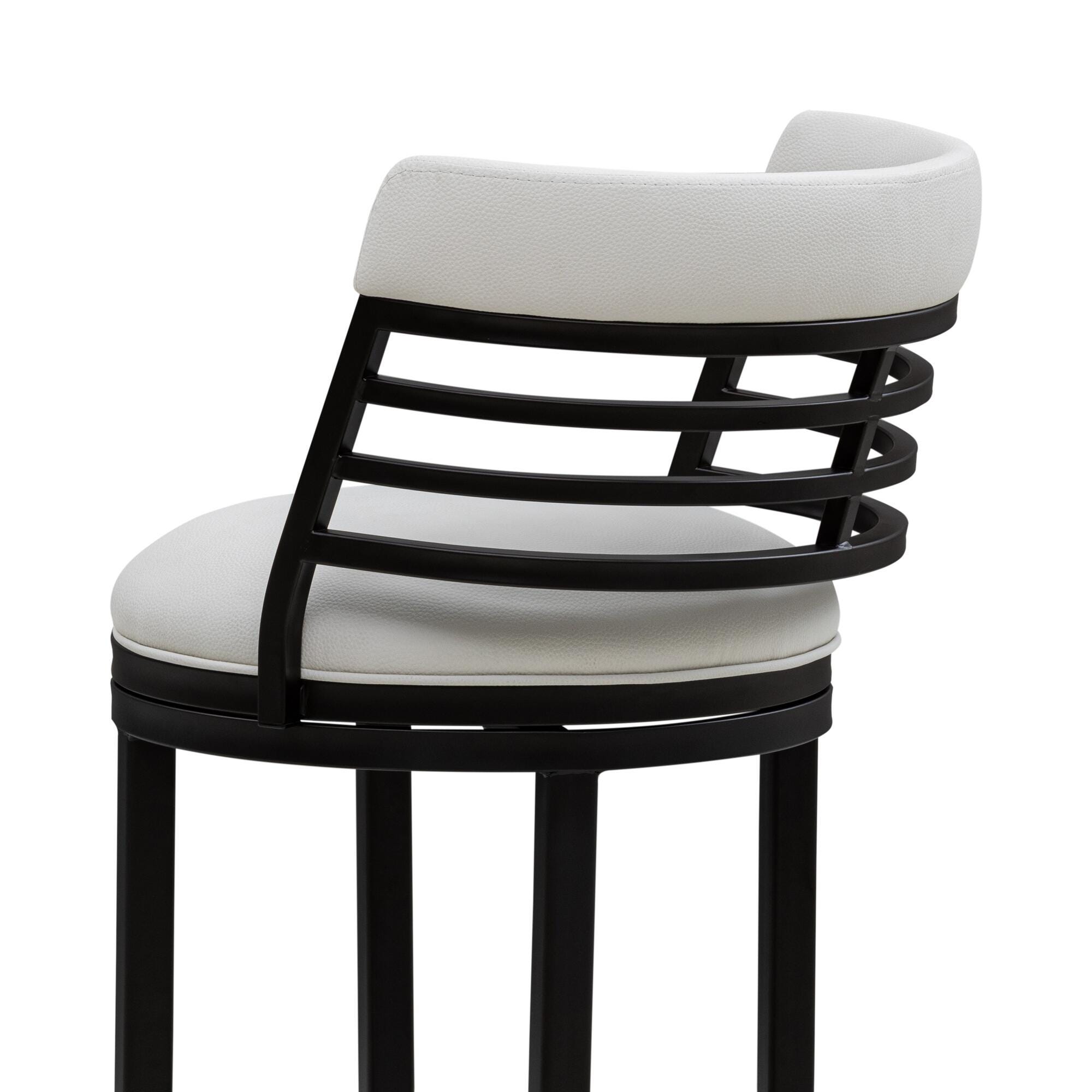 Armen Living TELIA Swivel Counter Height Barstool, White, large