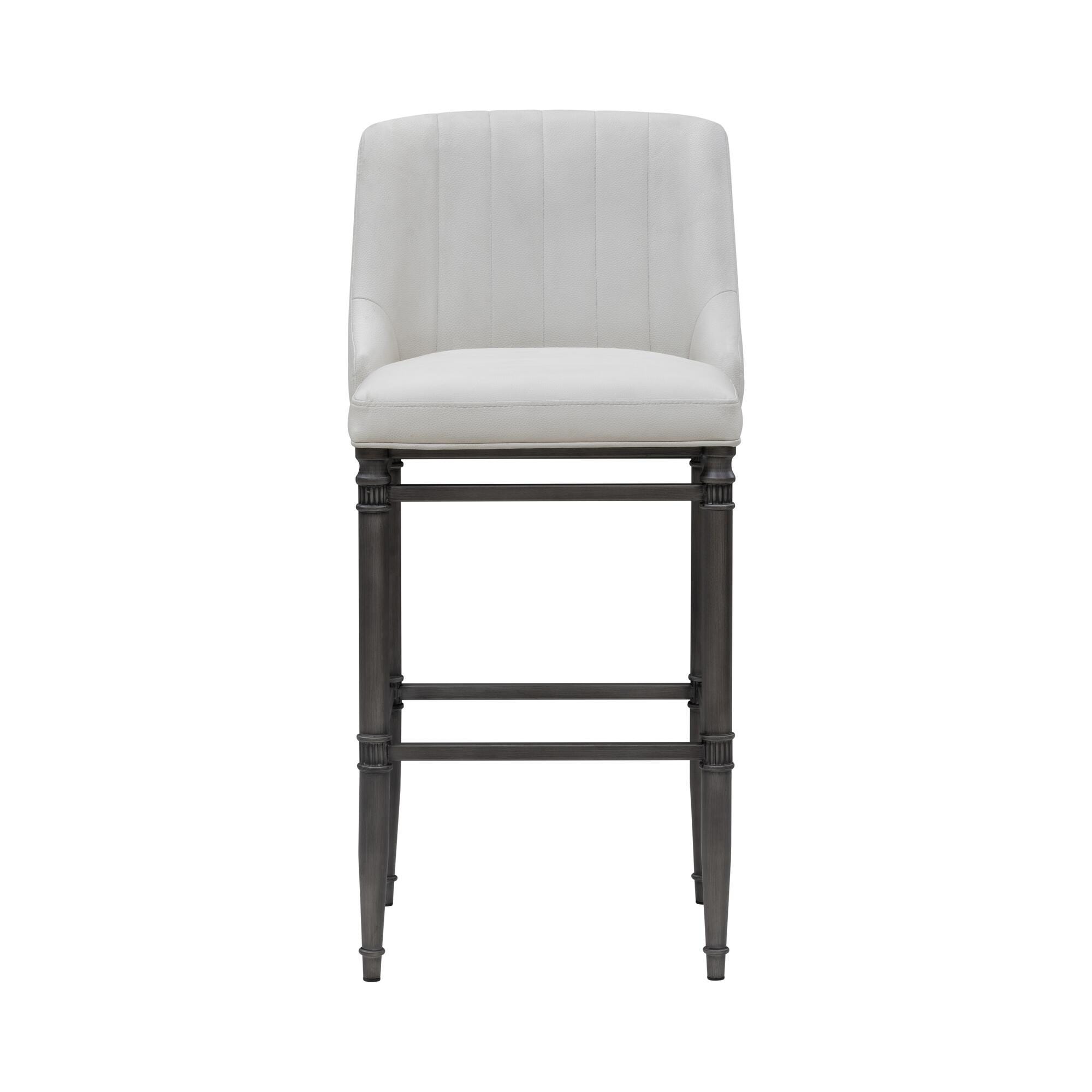 Armen Living MARVIN Bar Height Barstool, White, large