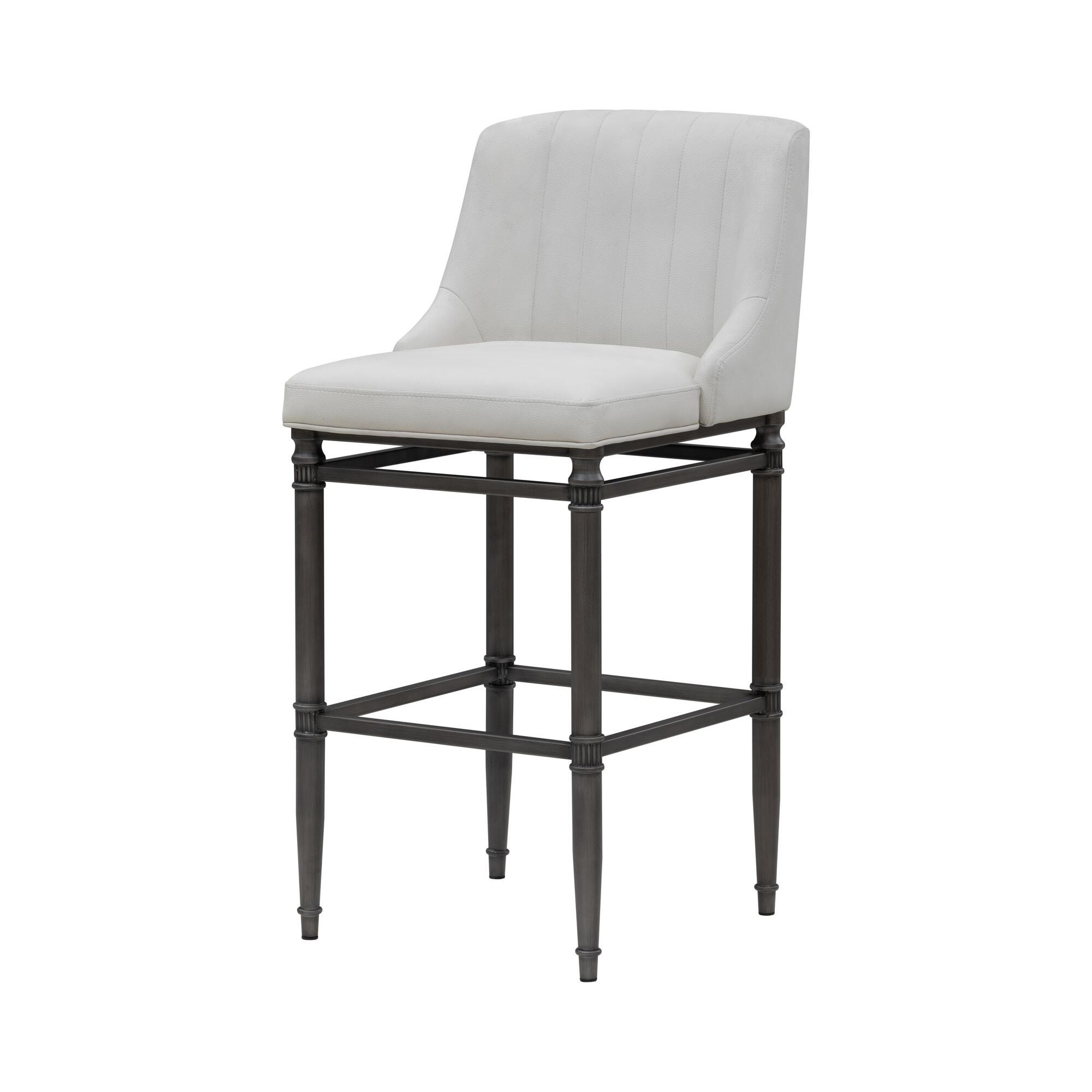 Armen Living MARVIN Bar Height Barstool, White, large