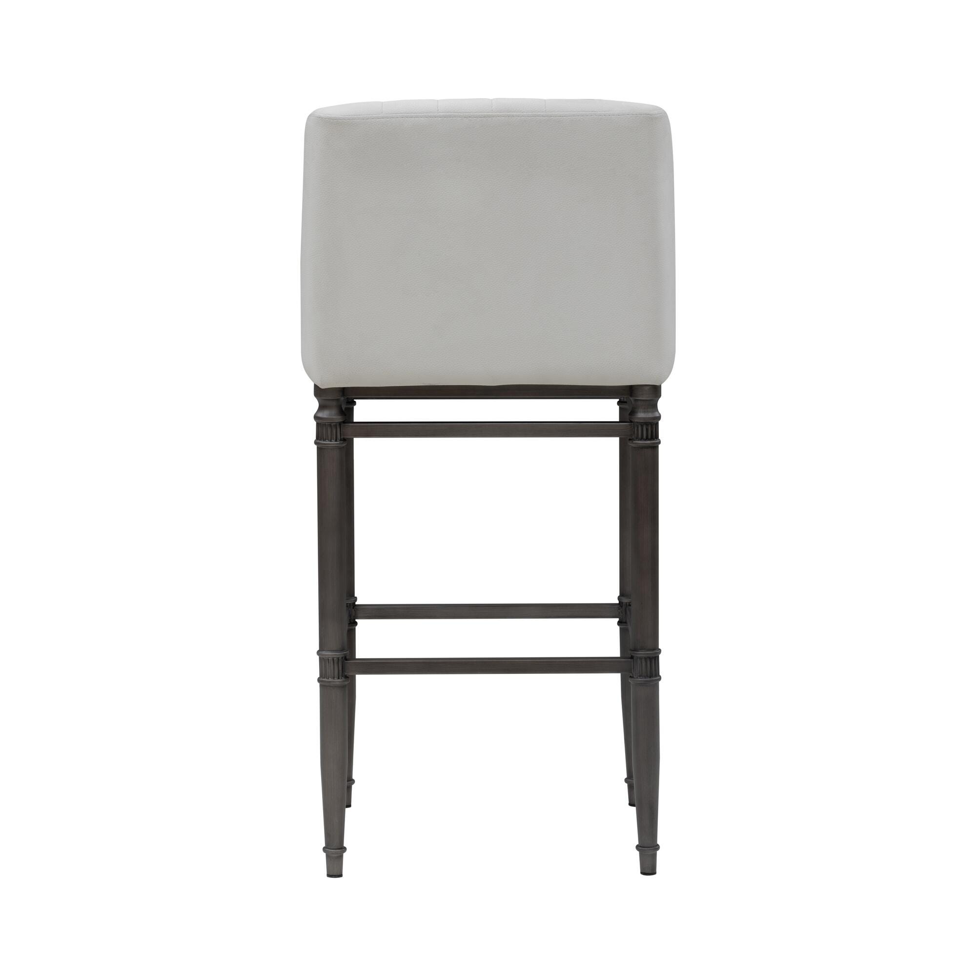 Armen Living MARVIN Bar Height Barstool, White, large