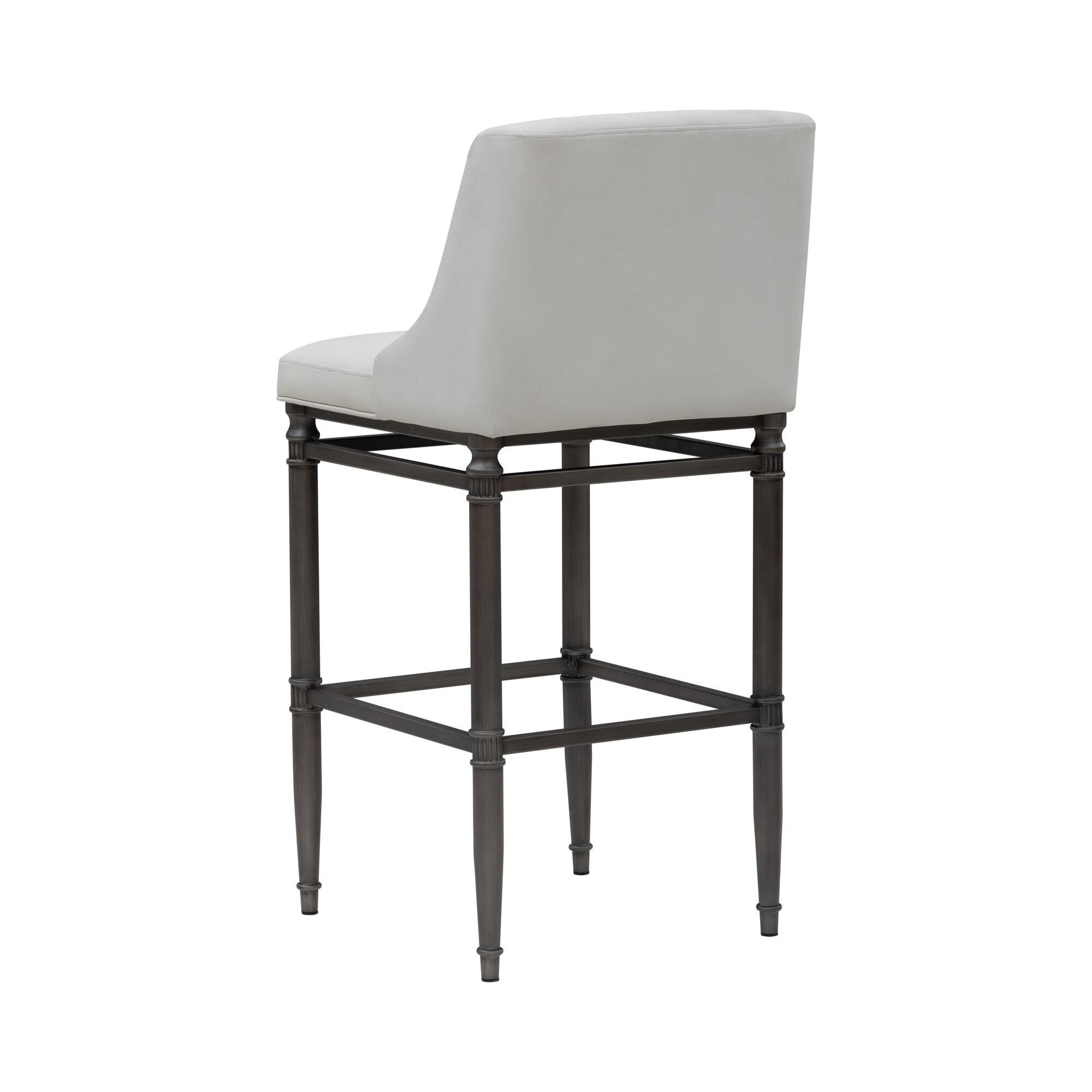 Armen Living MARVIN Bar Height Barstool, White, large