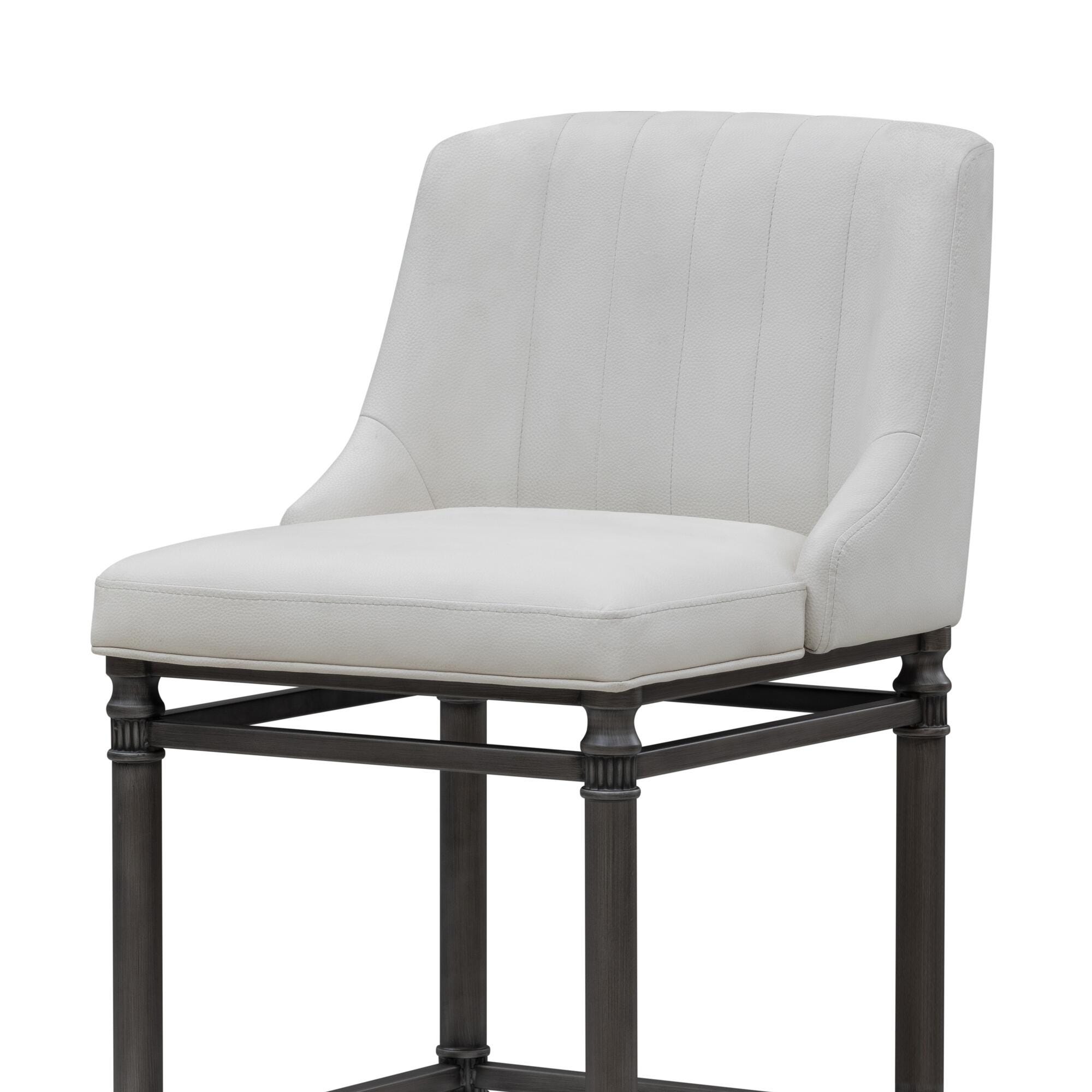 Armen Living MARVIN Bar Height Barstool, White, large