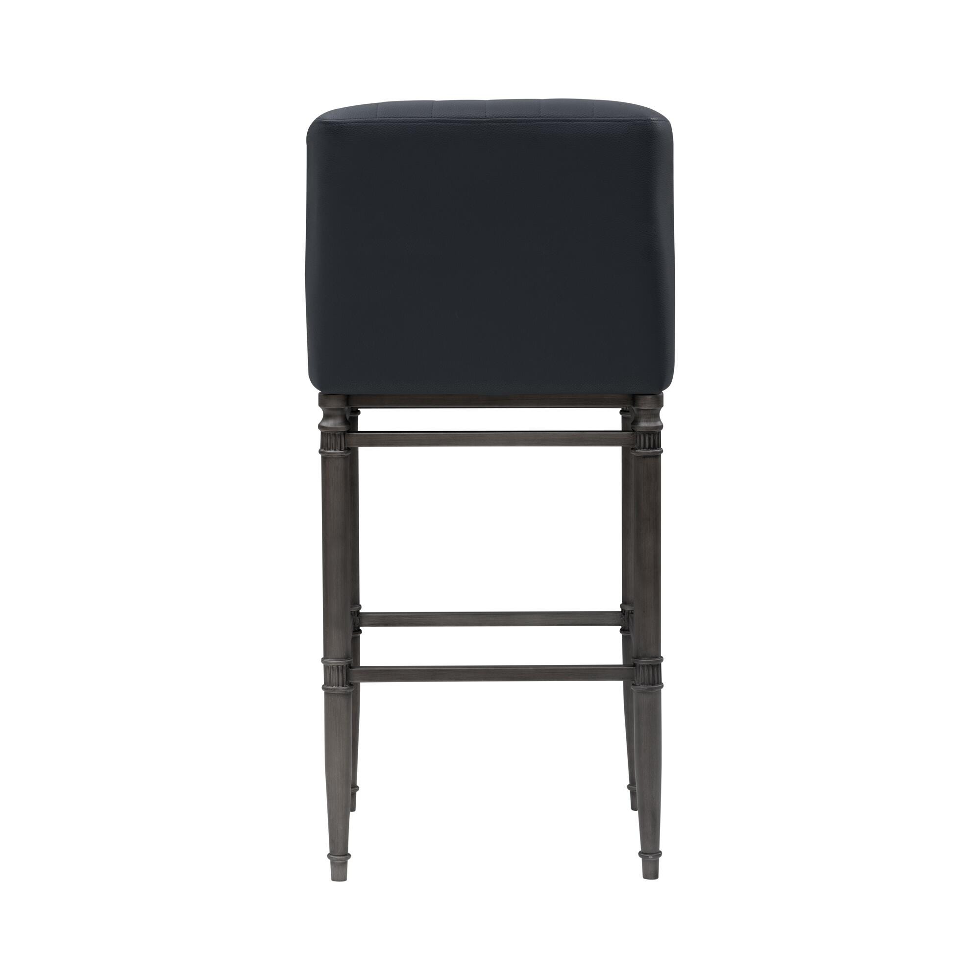 Armen Living MARVIN Bar Height Barstool, Navy Blue, large