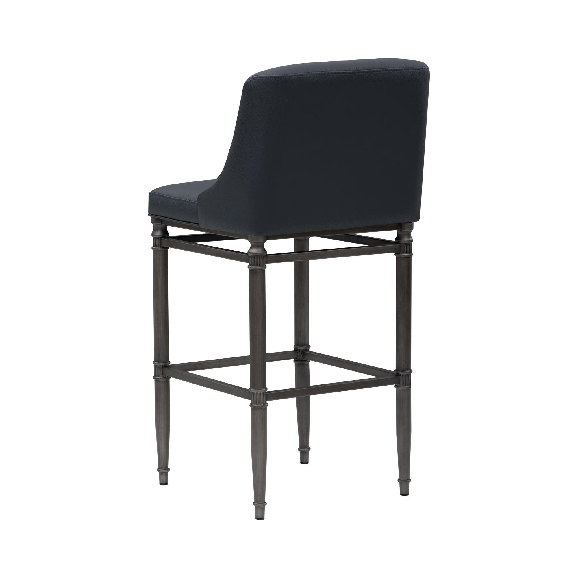 Armen Living MARVIN Bar Height Barstool, Navy Blue, large