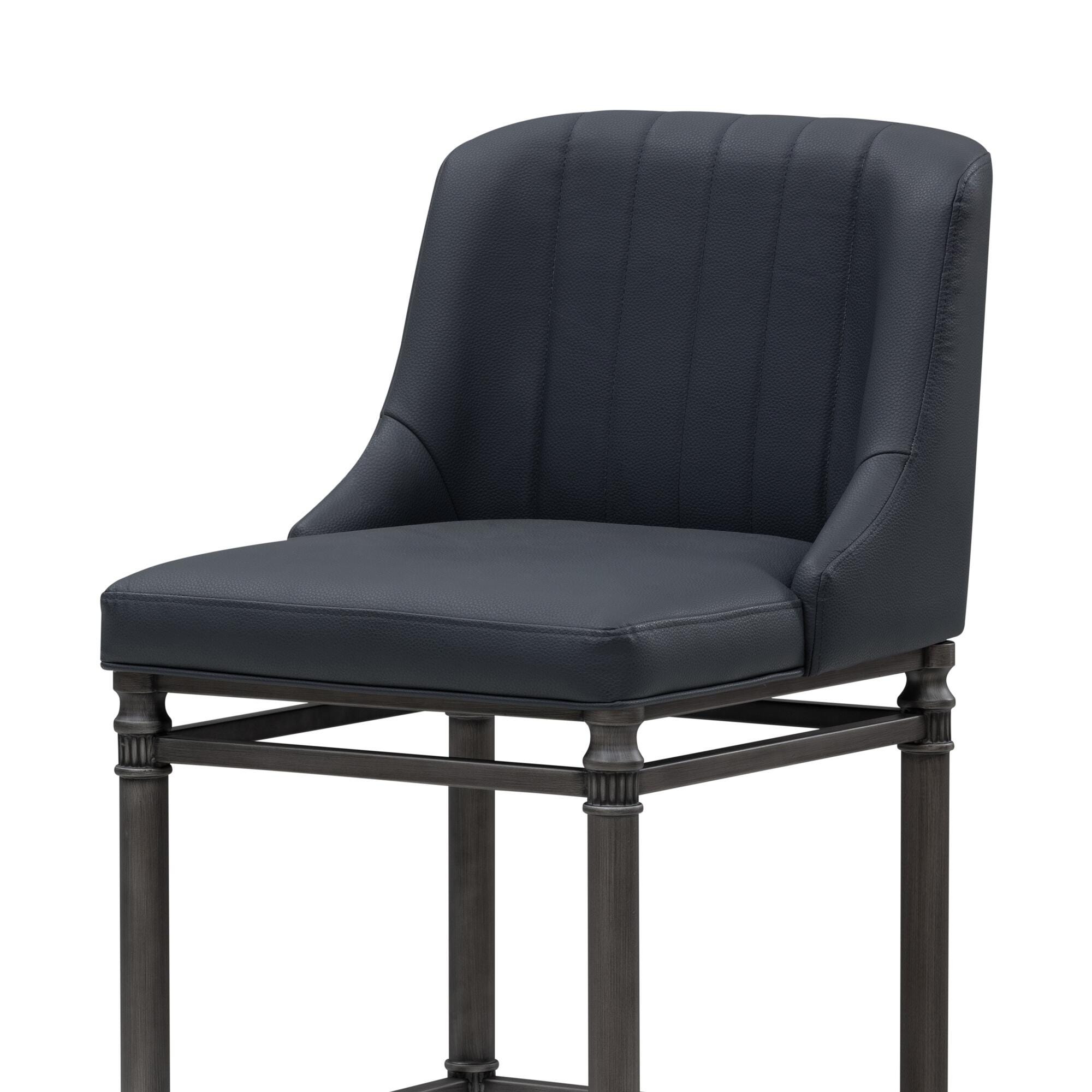 Armen Living MARVIN Bar Height Barstool, Navy Blue, large
