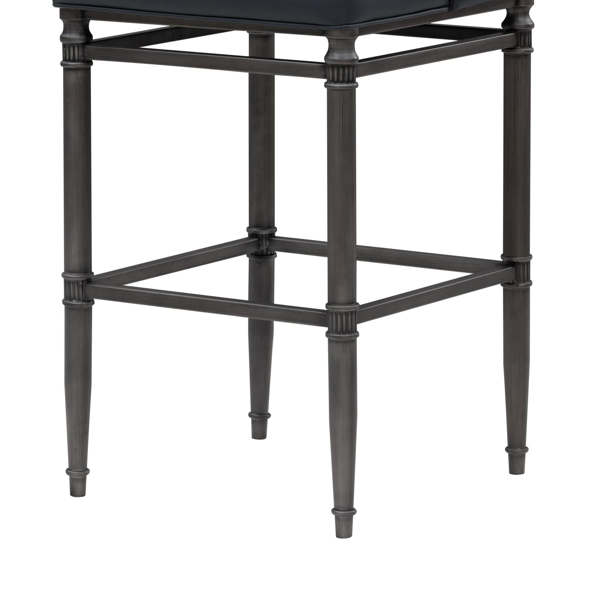 Armen Living MARVIN Bar Height Barstool, Navy Blue, large