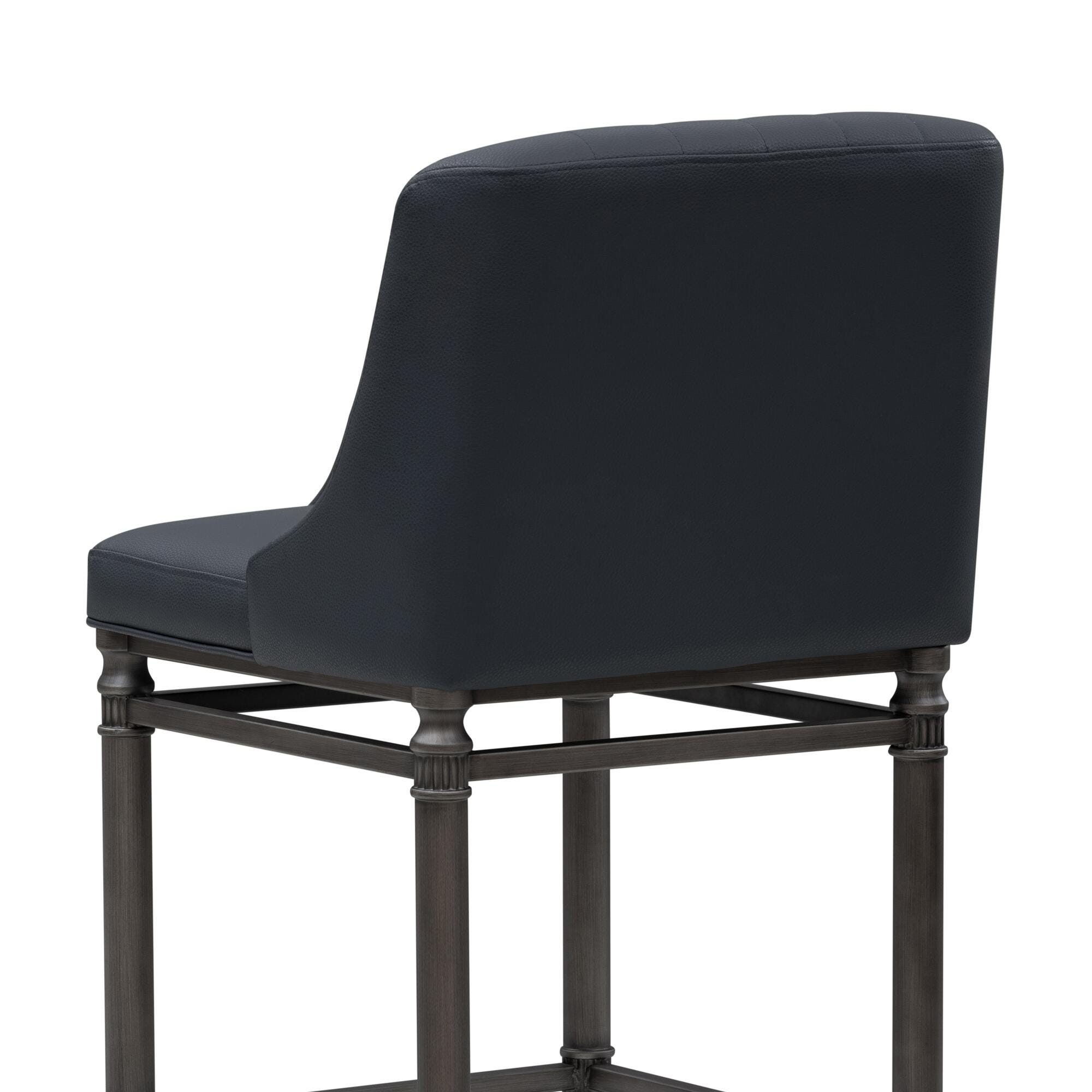 Armen Living MARVIN Bar Height Barstool, Navy Blue, large
