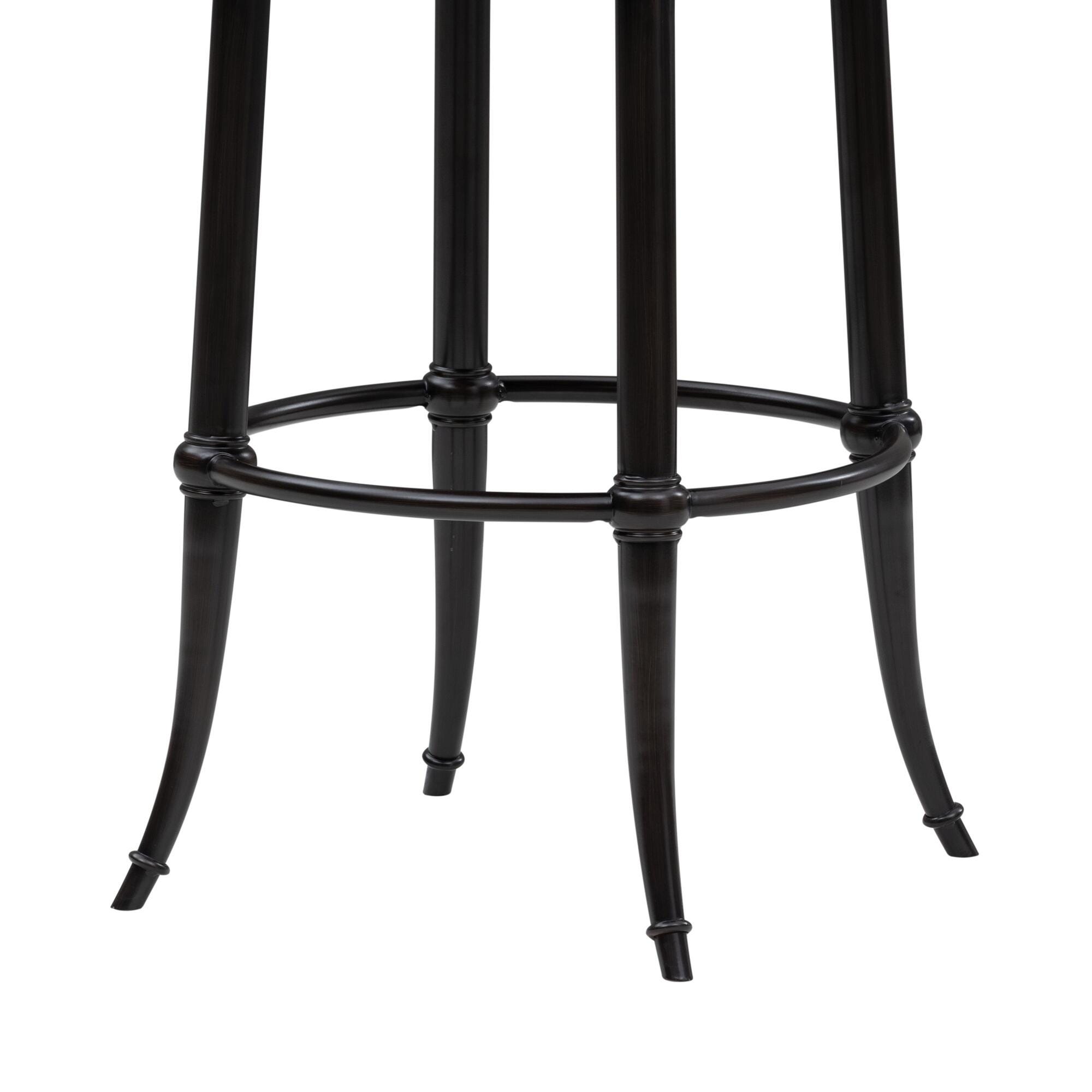 Armen Living OTIS Swivel Bar Height Barstool, Navy Blue/Black, large