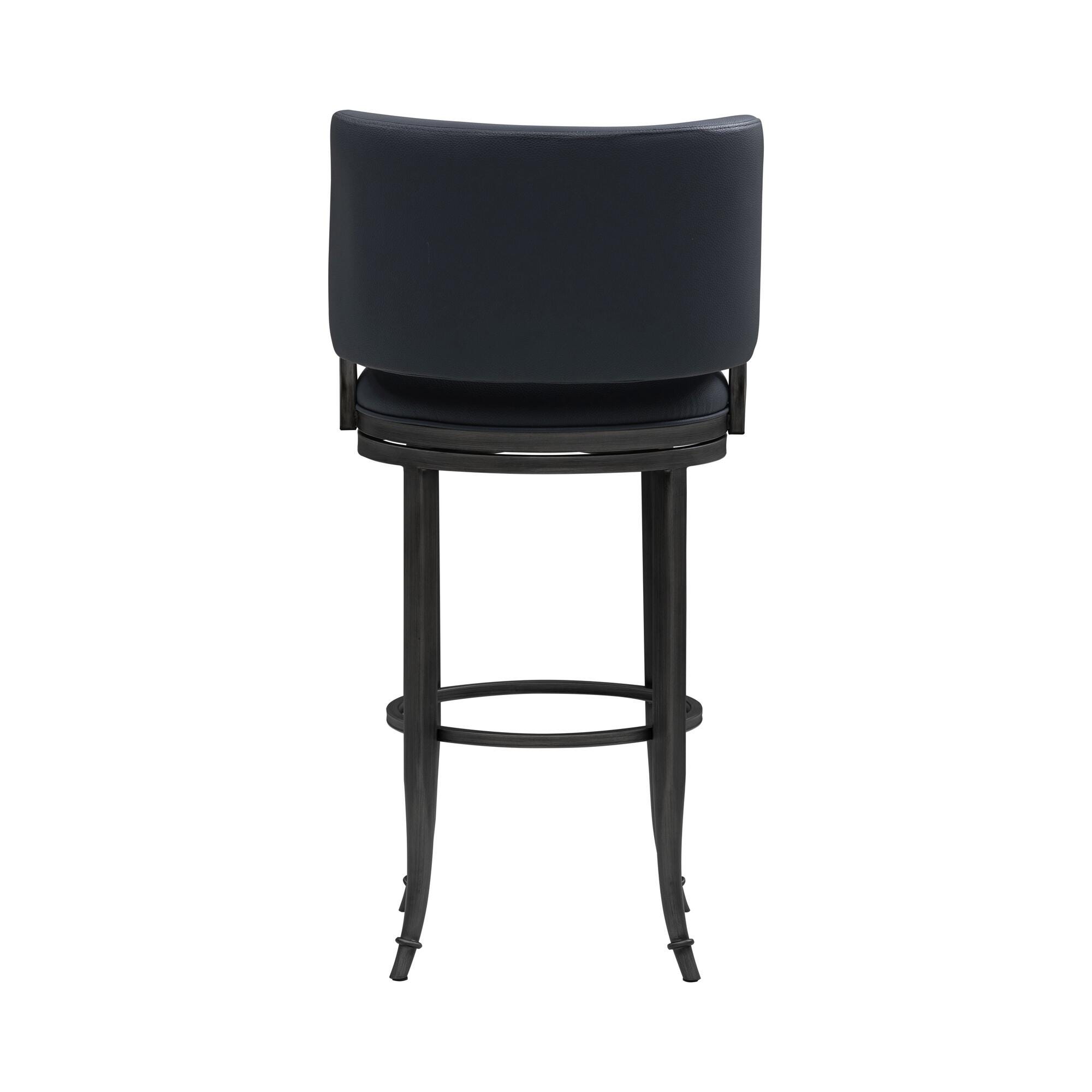 Armen Living TORRES Swivel Bar Height Barstool, Navy Blue, large