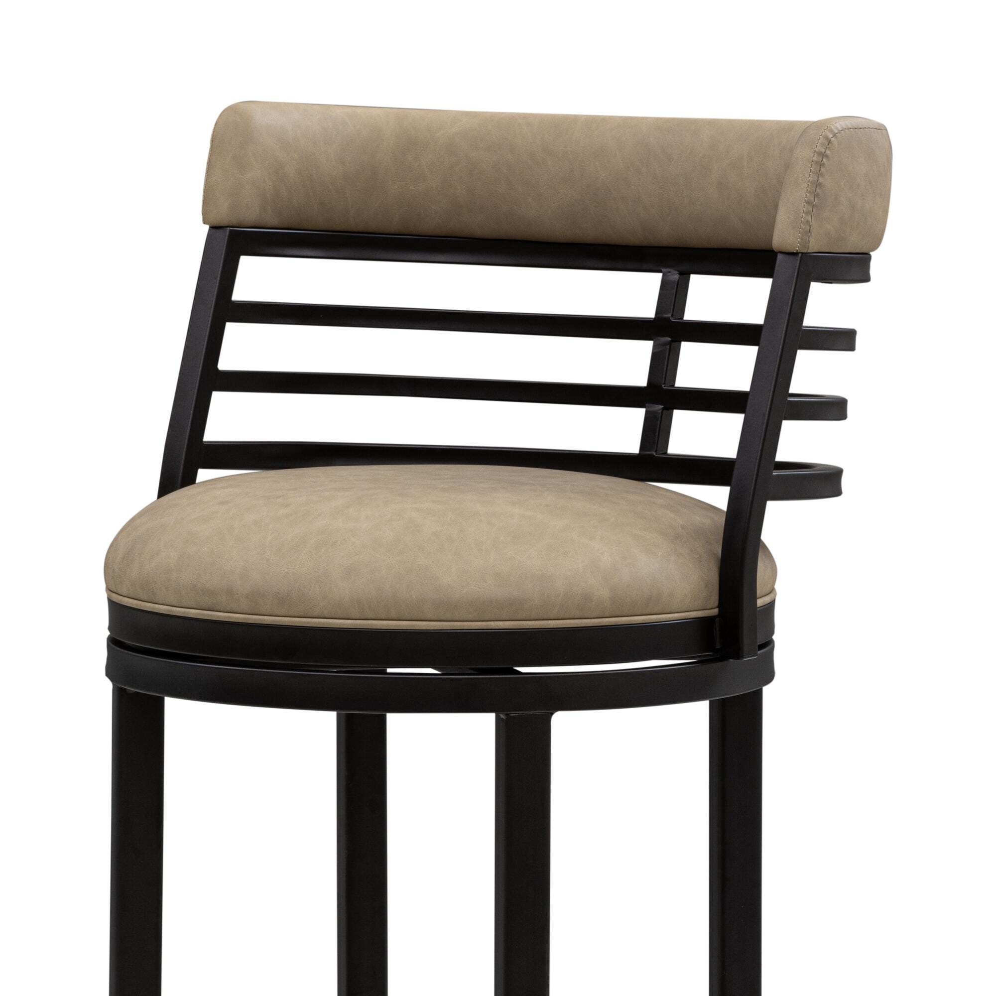 Armen Living TELIA Swivel Bar Height Barstool, Taupe, large
