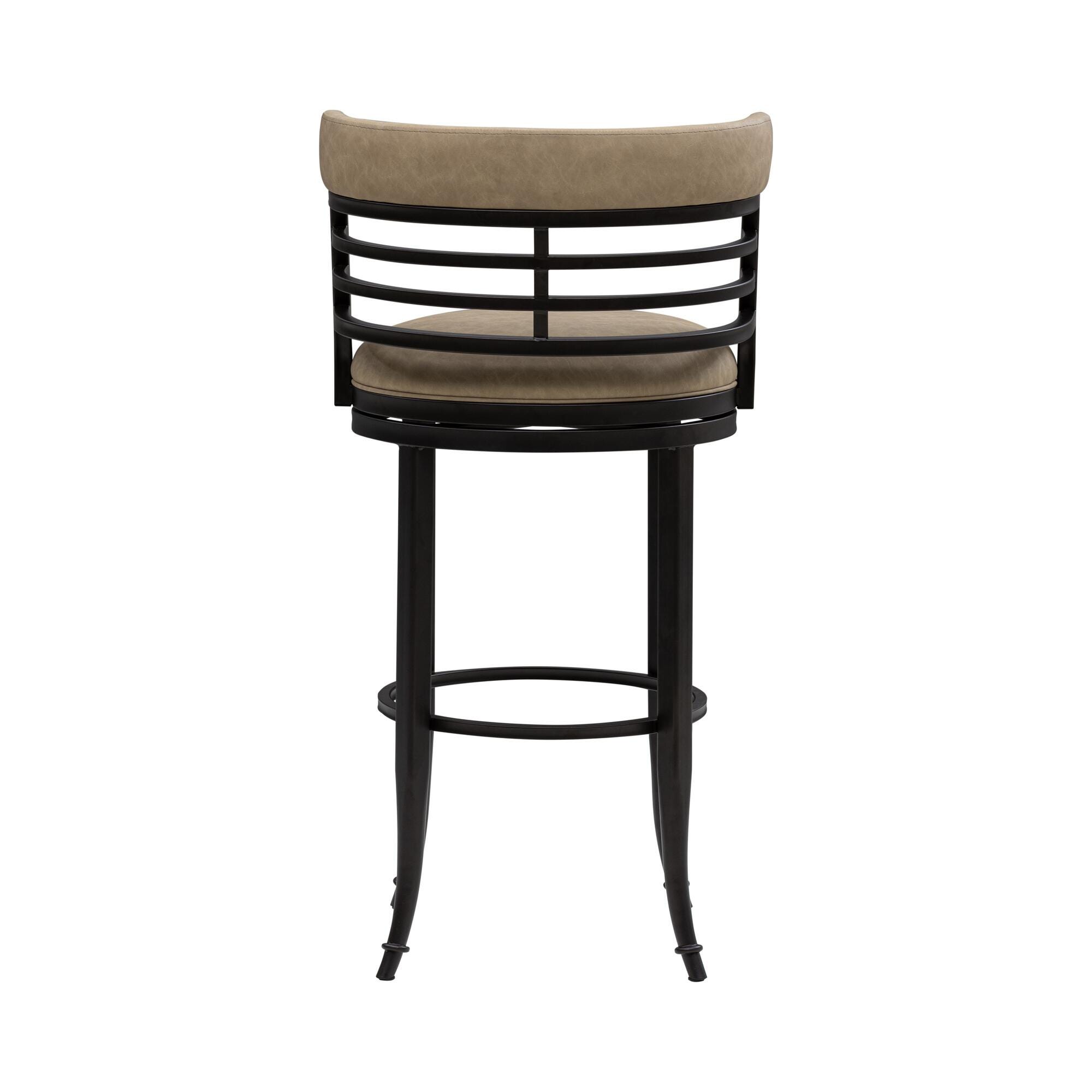 Armen Living TELIA Swivel Bar Height Barstool, Taupe, large