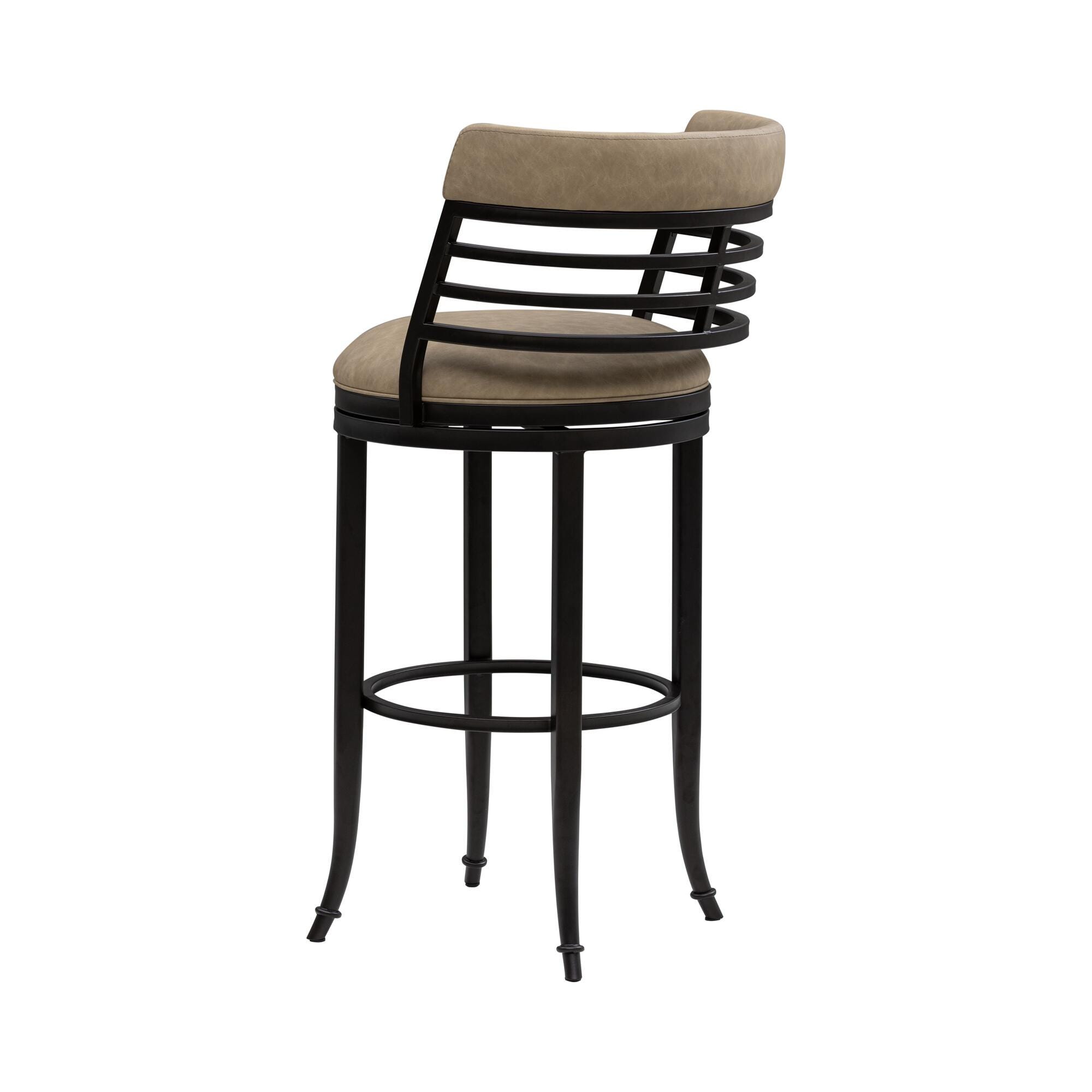 Armen Living TELIA Swivel Bar Height Barstool, Taupe, large
