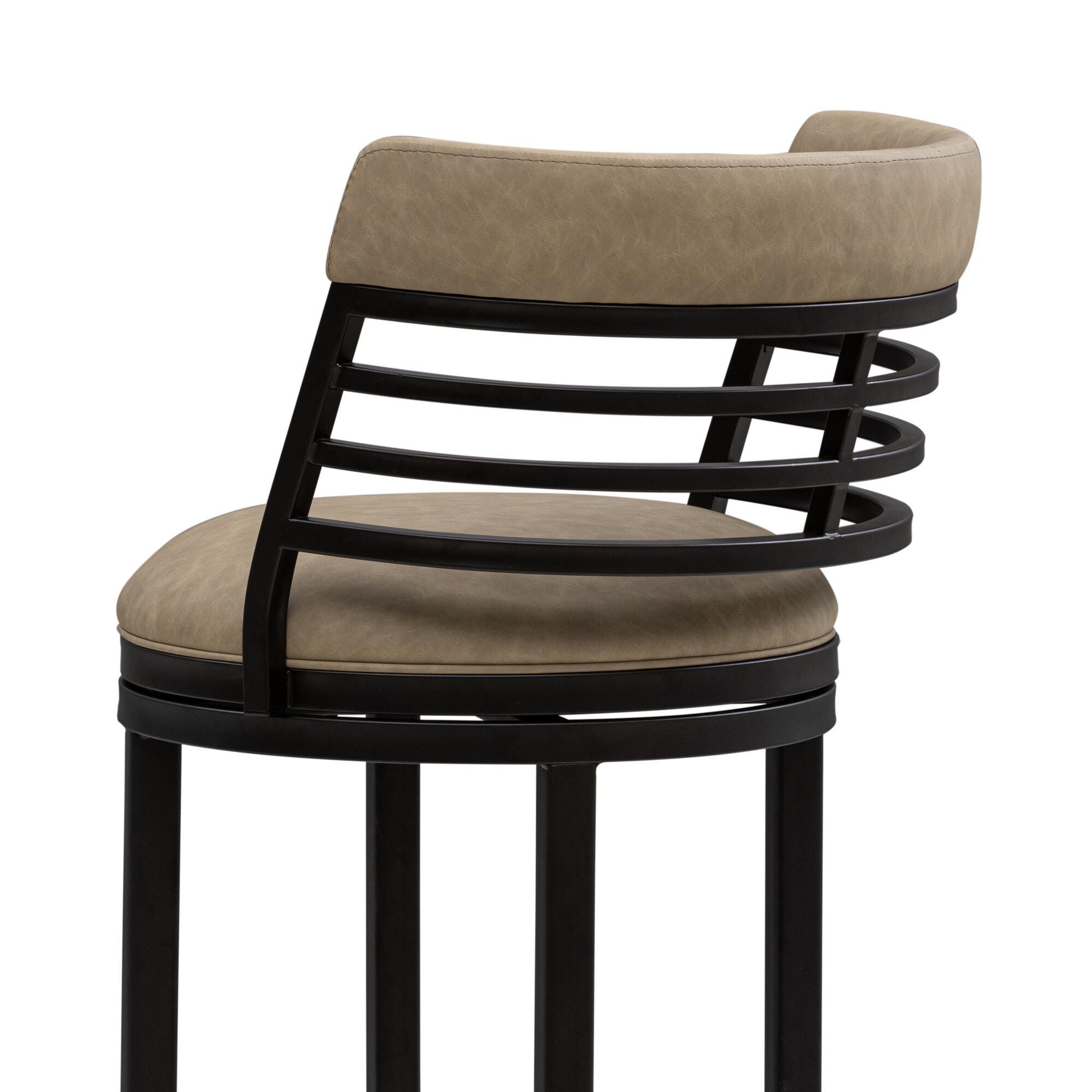 Armen Living TELIA Swivel Bar Height Barstool, Taupe, large