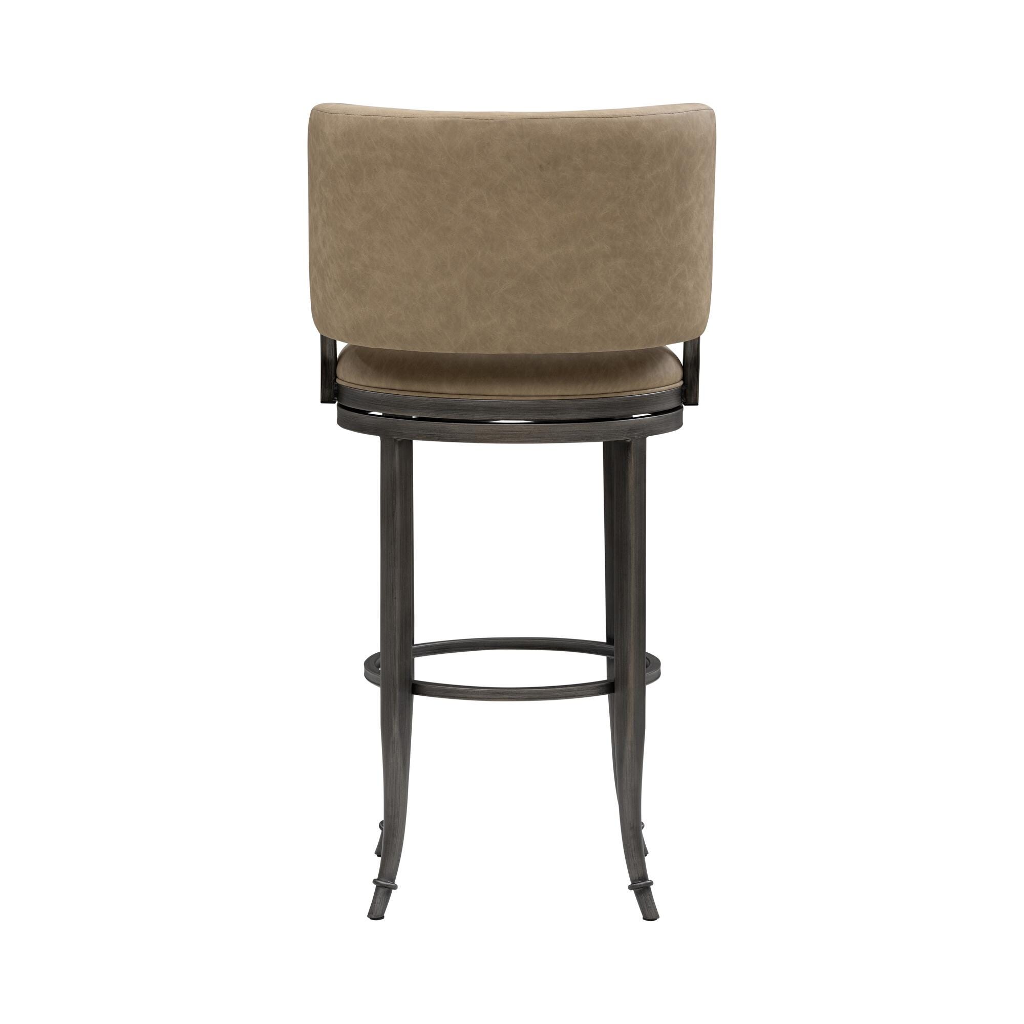 Armen Living TORRES Swivel Bar Height Barstool, Taupe, large