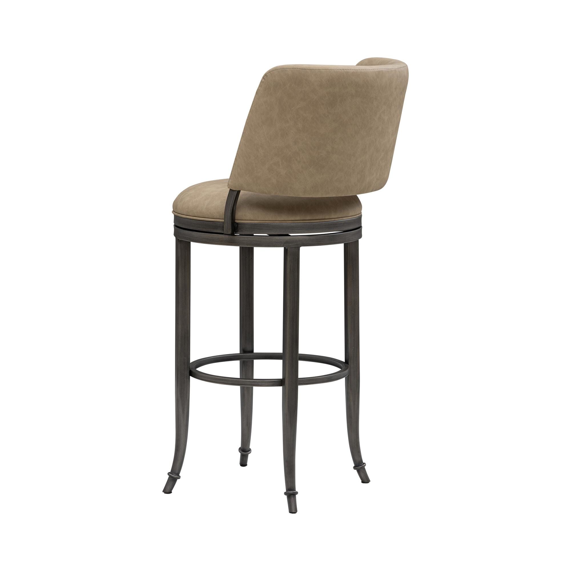Armen Living TORRES Swivel Bar Height Barstool, Taupe, large