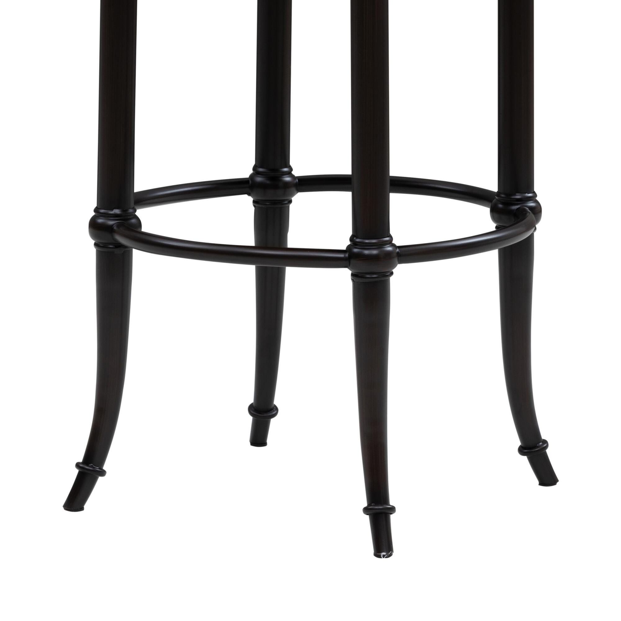 Armen Living LUTHER Swivel Bar Height Barstool, Black/Ivory, large