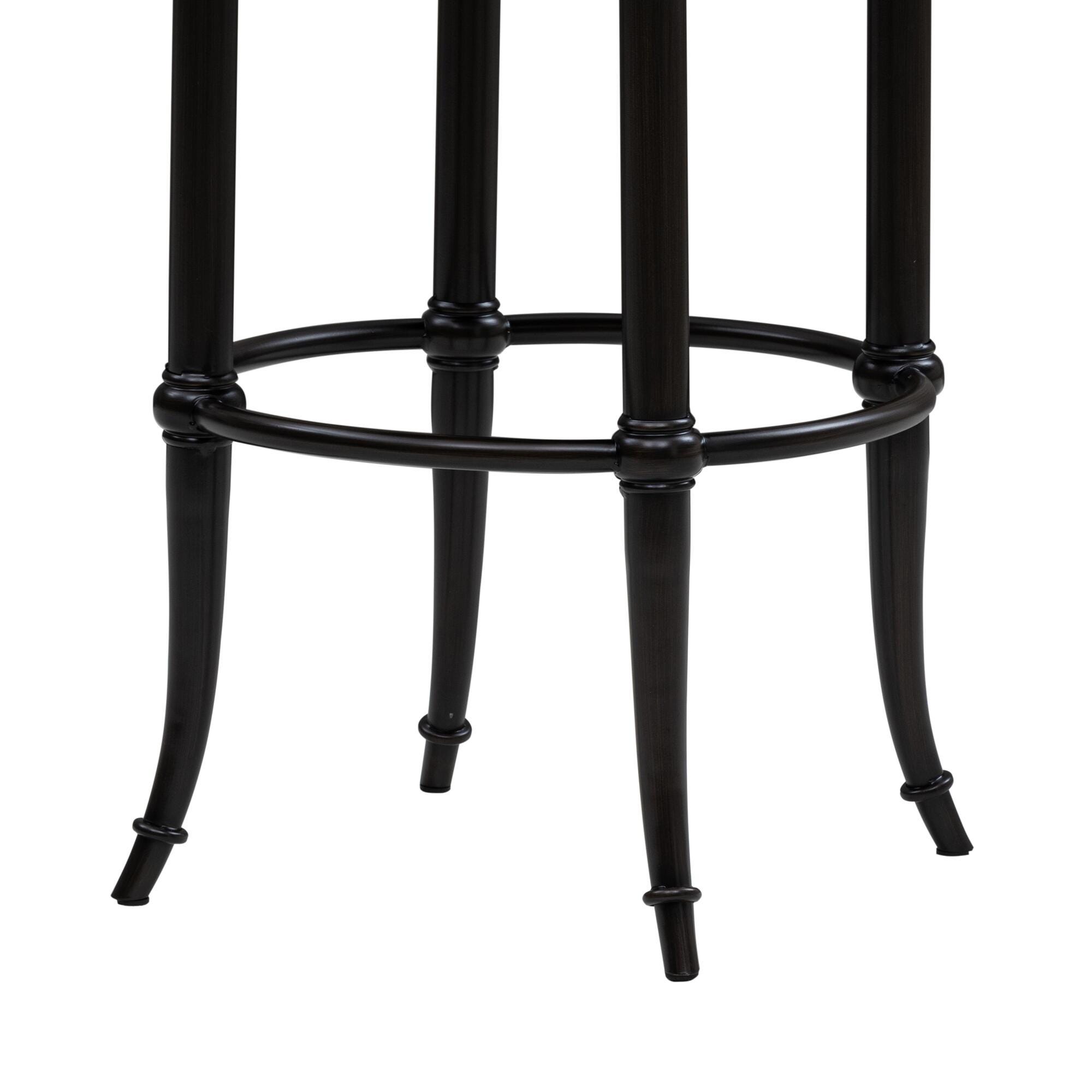 Armen Living OTIS Swivel Bar Height Barstool, White/Black, large