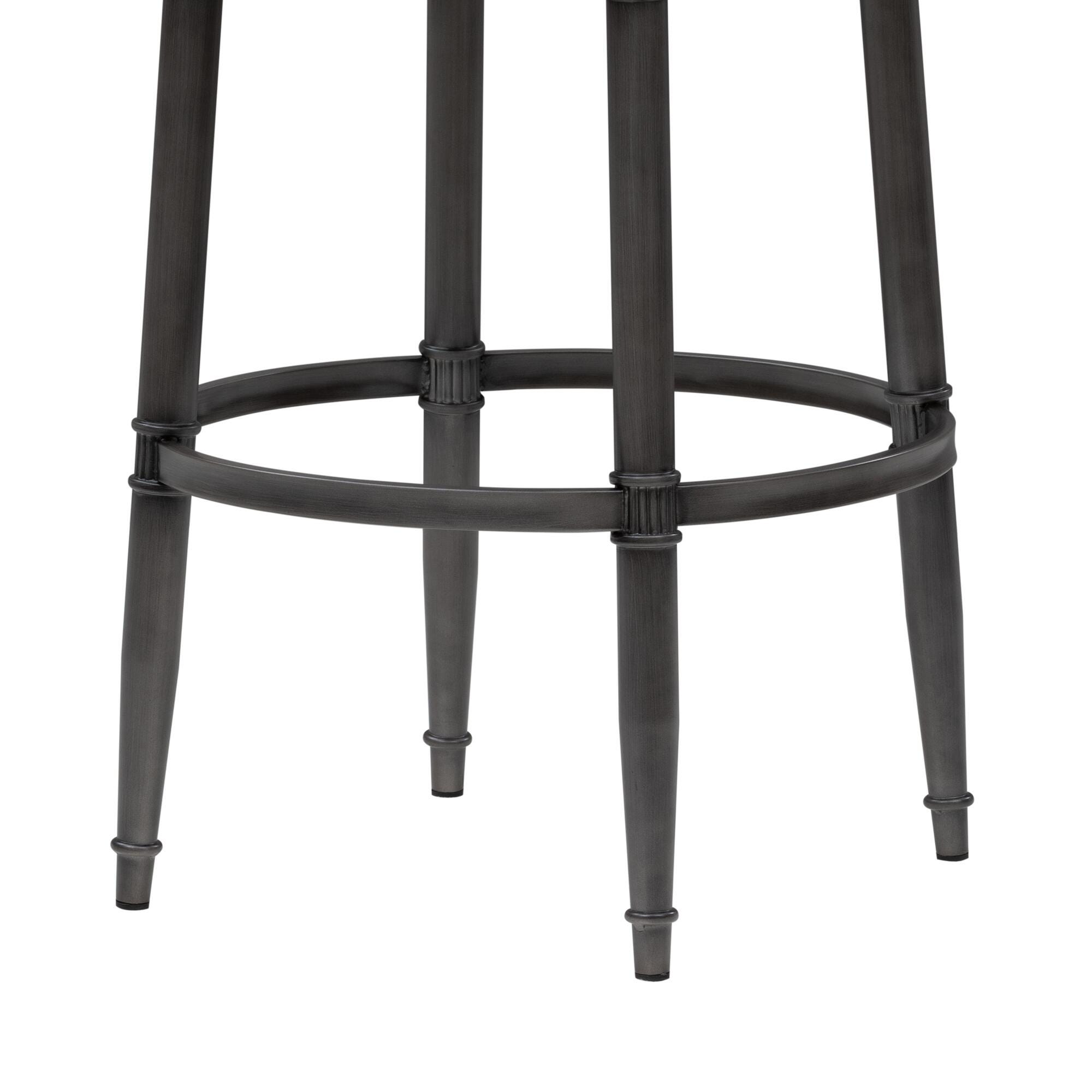 Armen Living EUNICE Swivel Bar Height Barstool, White, large