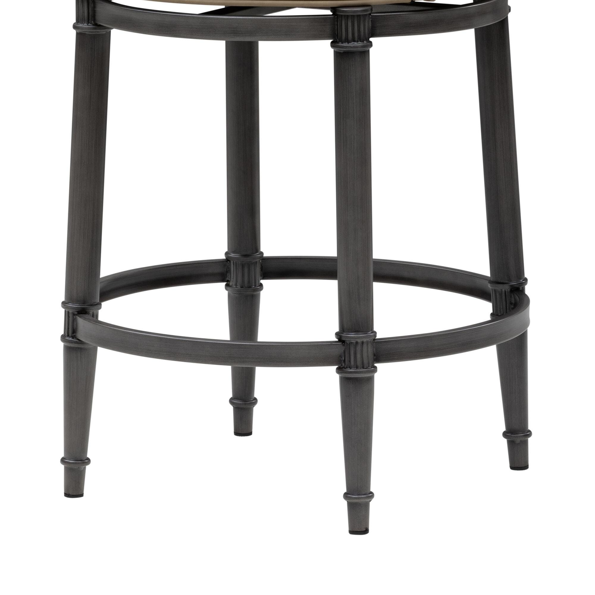 Armen Living EUNICE Swivel Counter Height Barstool, Taupe, large