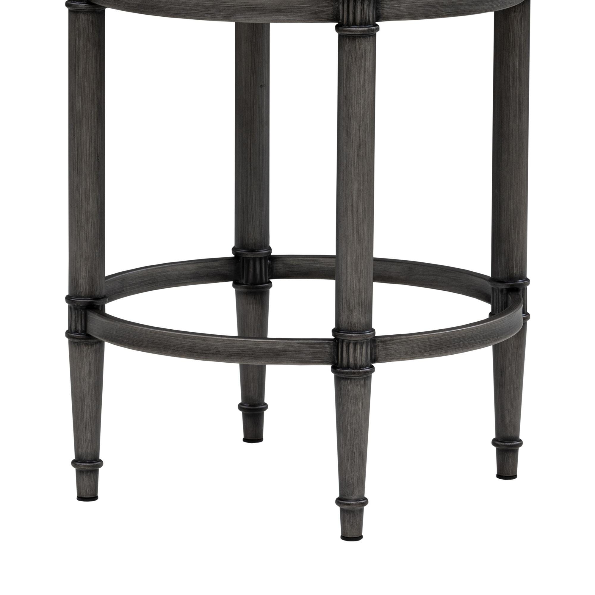 Armen Living EUNICE Swivel Counter Height Barstool, White, large