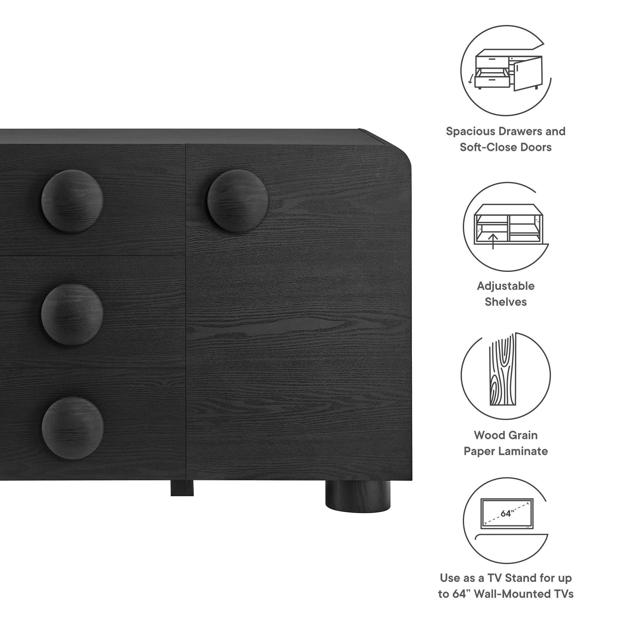 Modway Sonnet Sideboard, Black, large