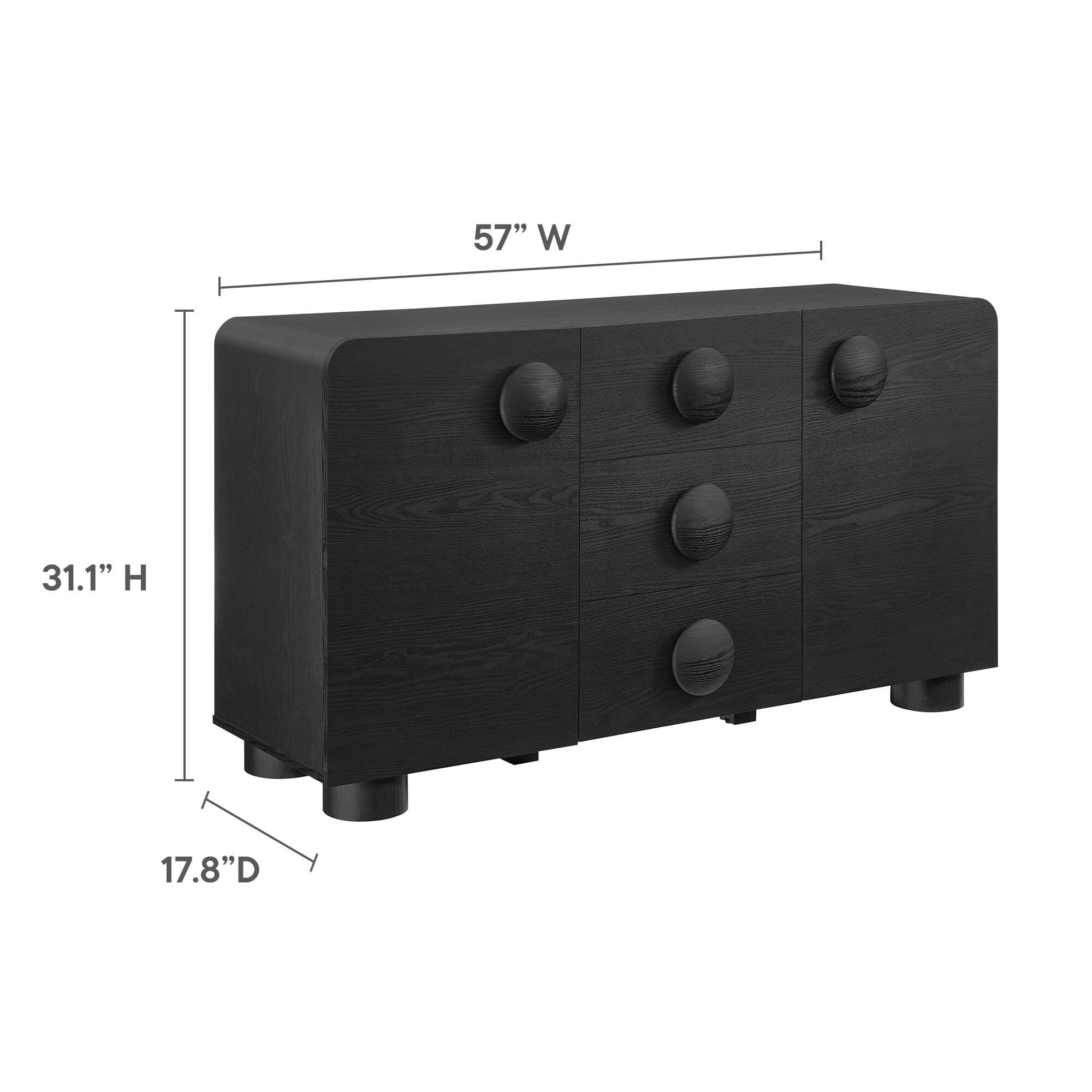 Modway Sonnet Sideboard, Black, large