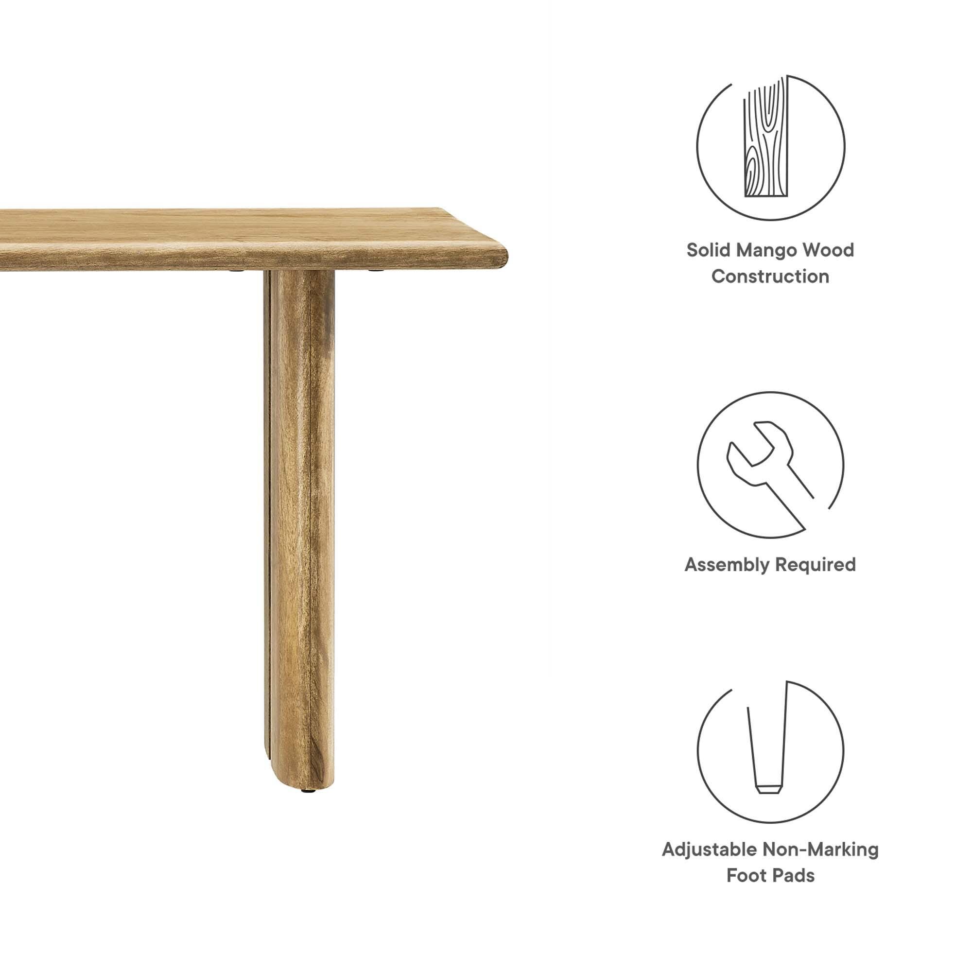 Modway Amistad Solid 46" Dining Bench, Oak, large