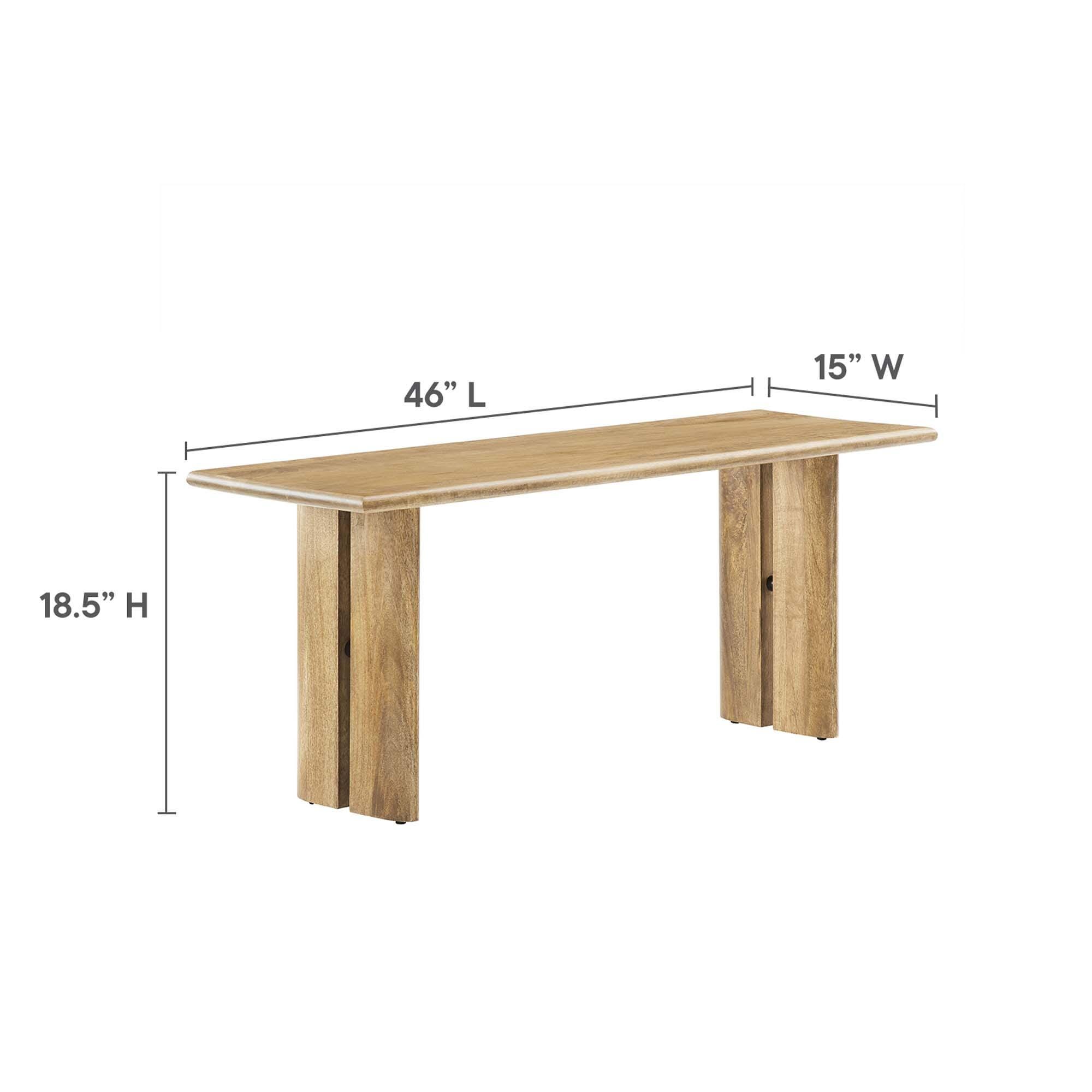 Modway Amistad Solid 46" Dining Bench, Oak, large