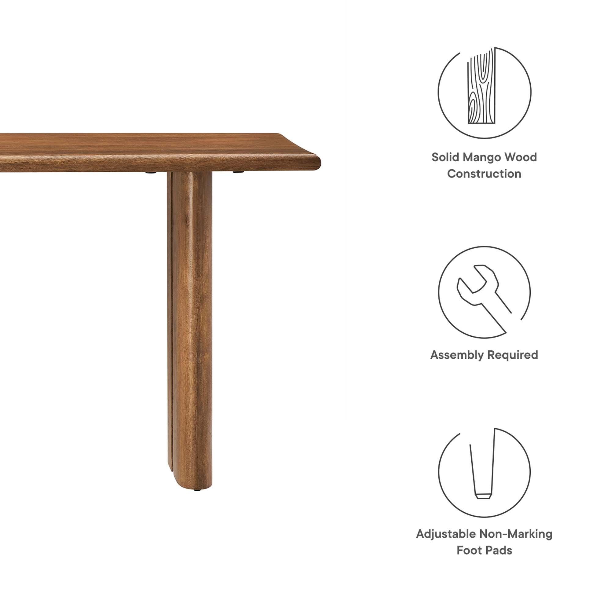 Modway Amistad Solid 46" Dining Bench, Walnut, large