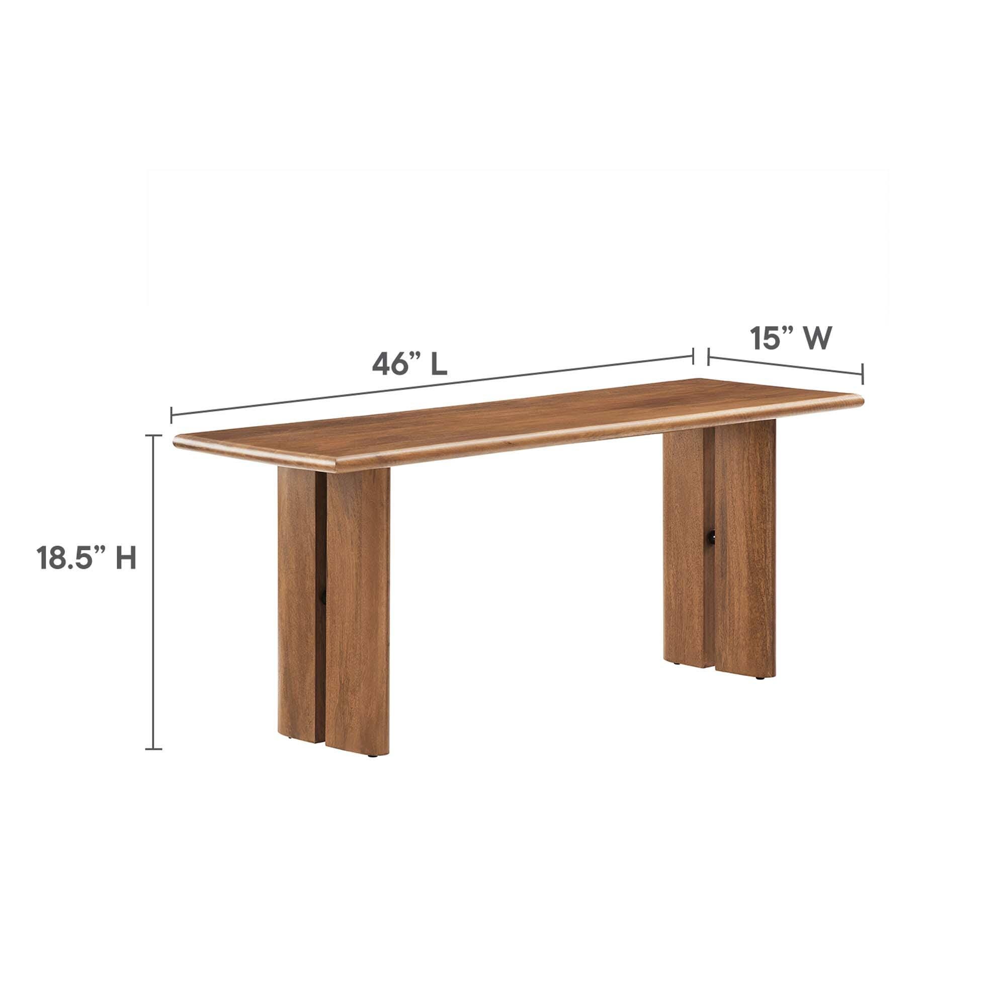 Modway Amistad Solid 46" Dining Bench, Walnut, large