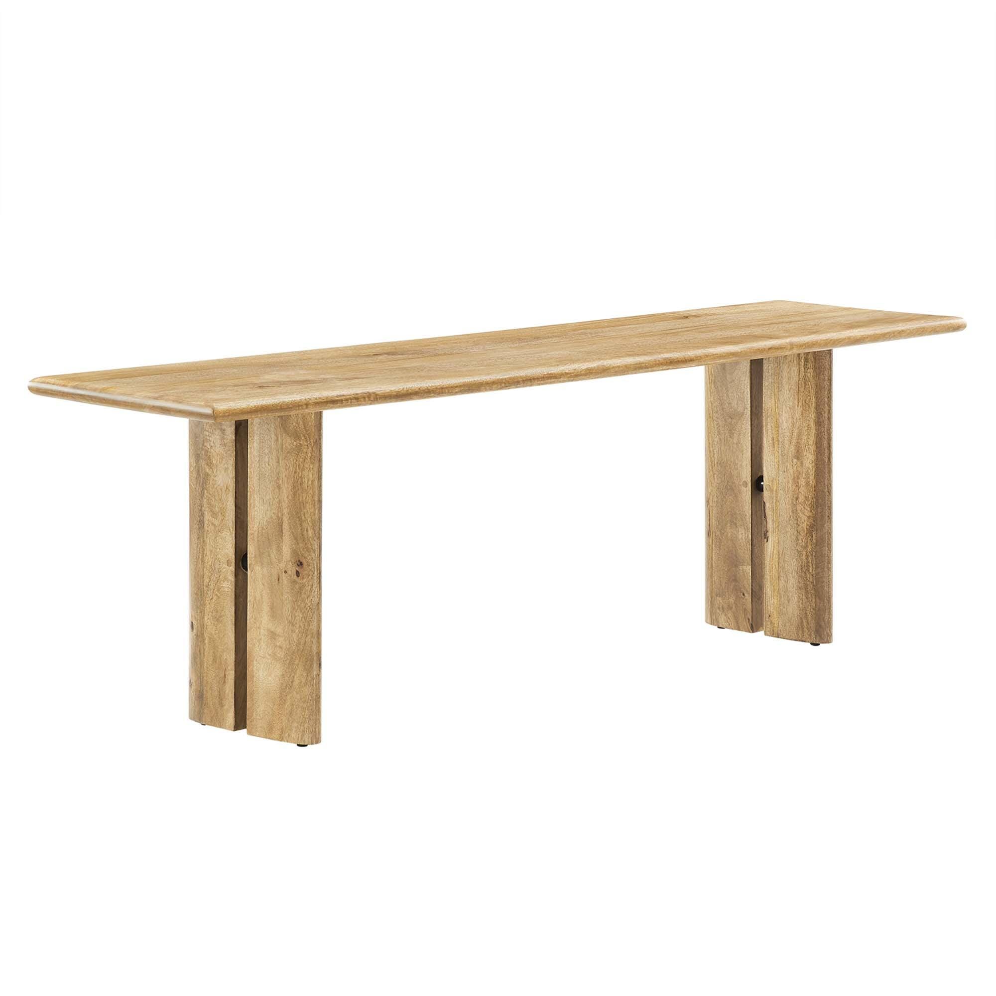 Modway Amistad 58" Dining Bench, Oak, large
