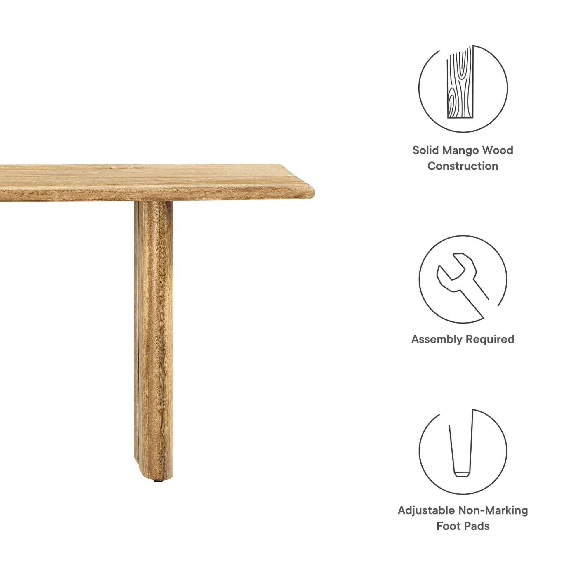 Modway Amistad 58" Dining Bench, Oak, large