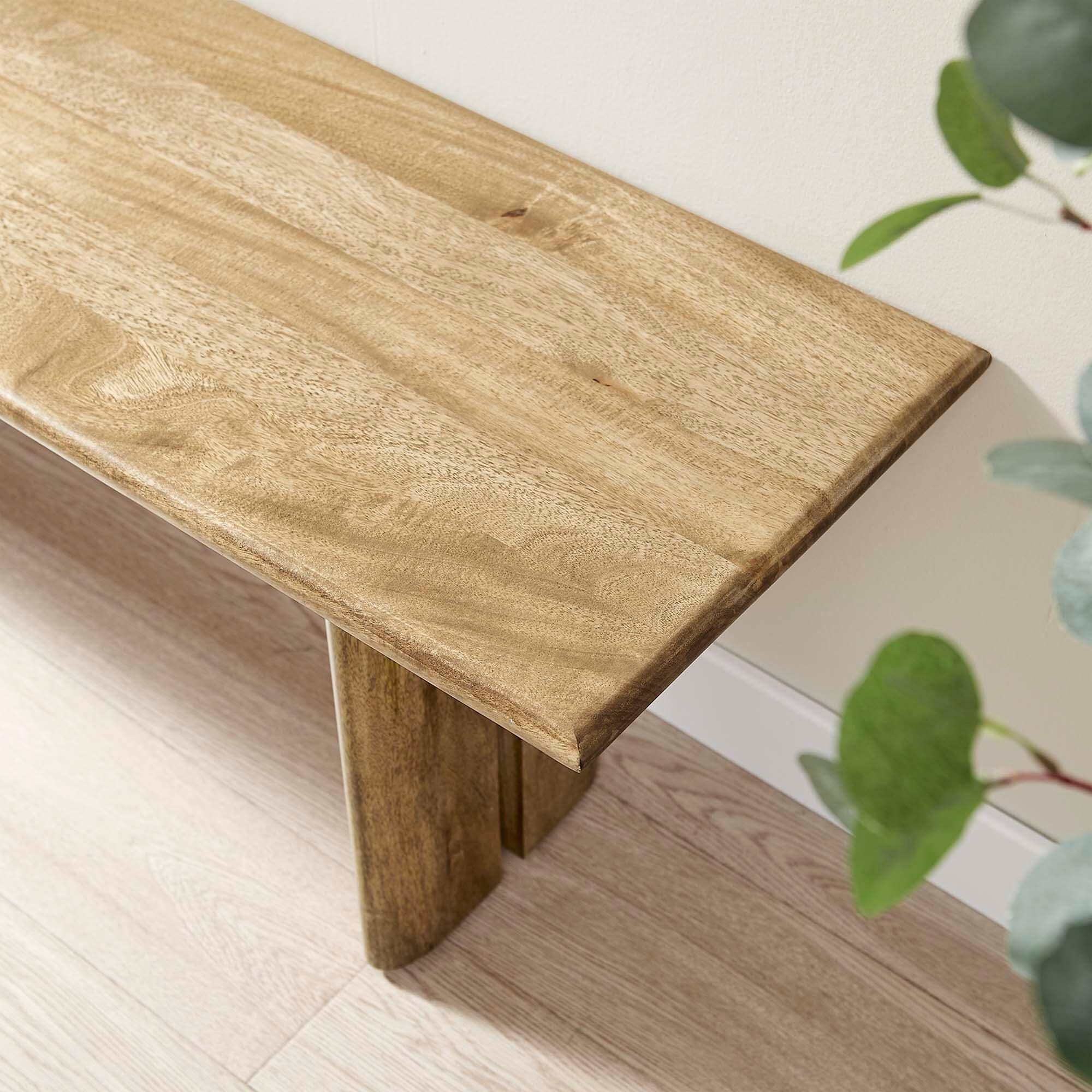 Modway Amistad 58" Dining Bench, Oak, large