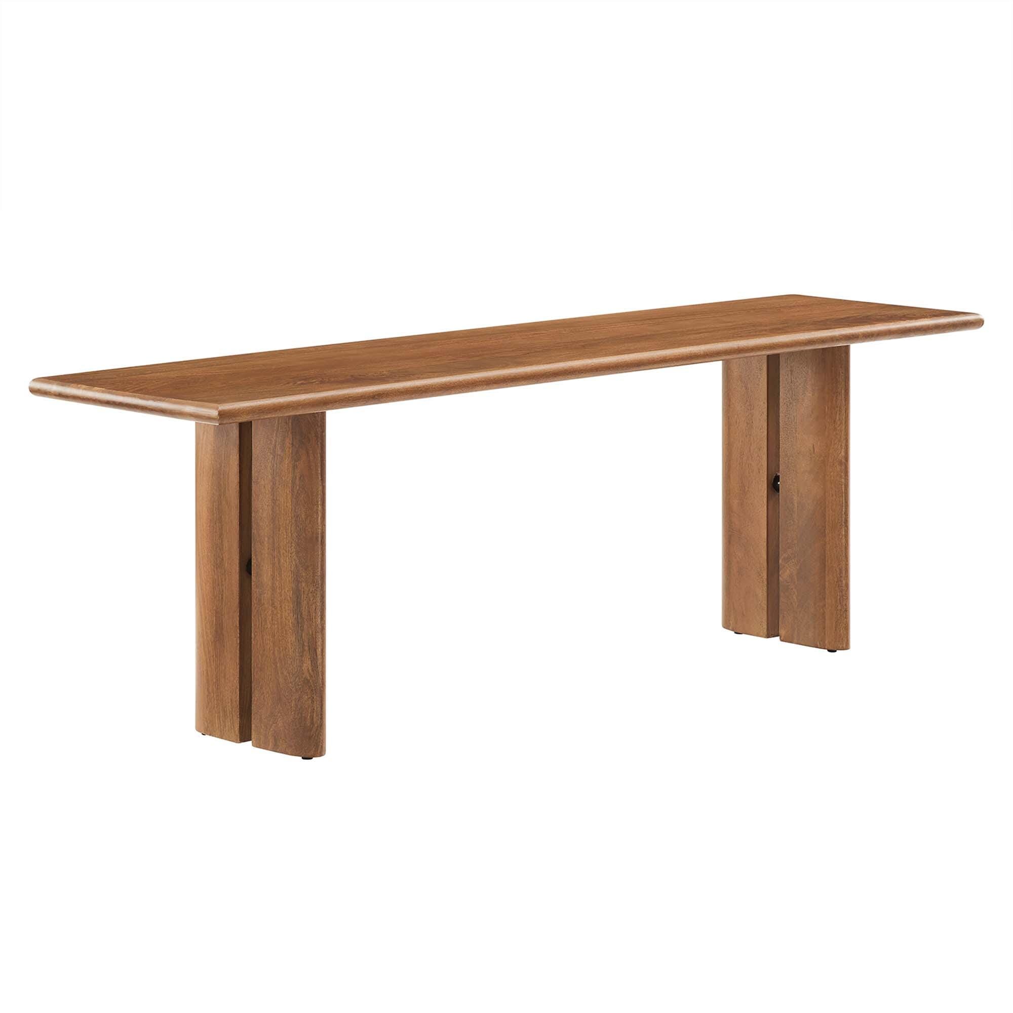 Modway Amistad 58" Dining Bench, Walnut, large