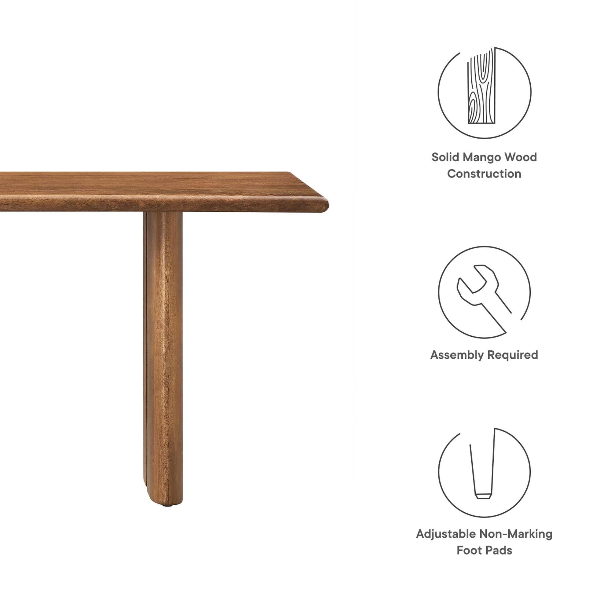 Modway Amistad 58" Dining Bench, Walnut, large