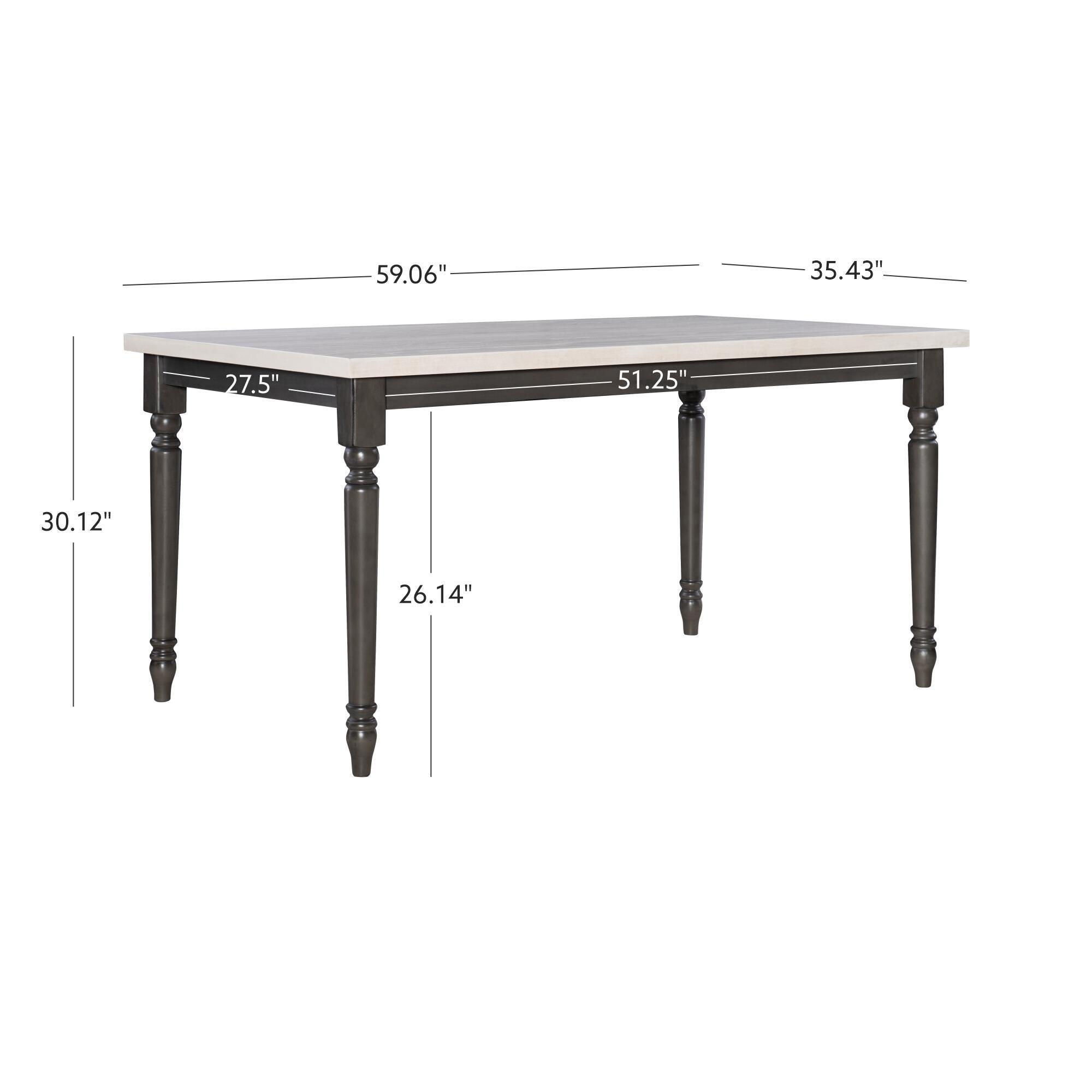 Linon Wesley Dining Table and 4 Chairs Set, Gray, large