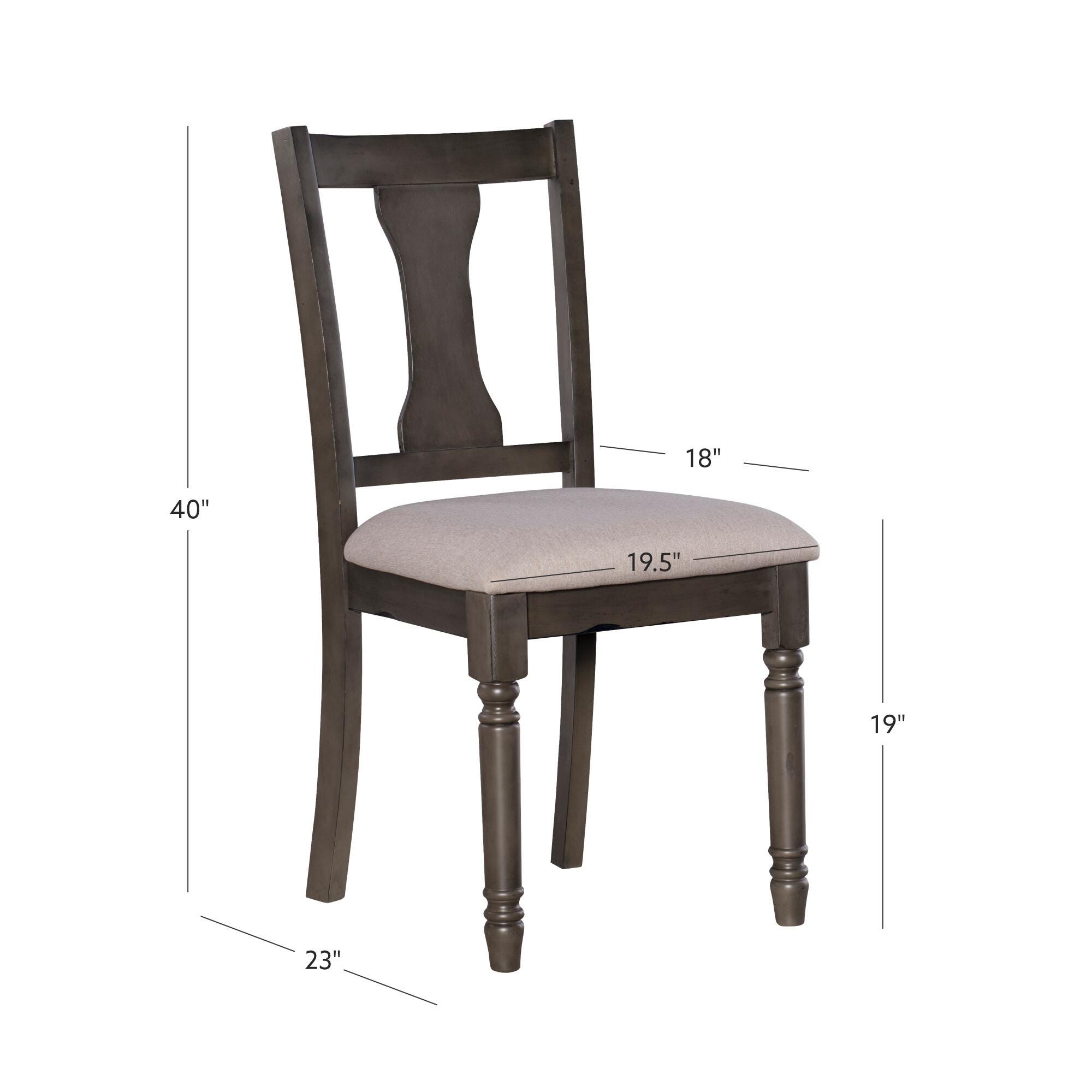 Linon Wesley Dining Table and 4 Chairs Set, Gray, large