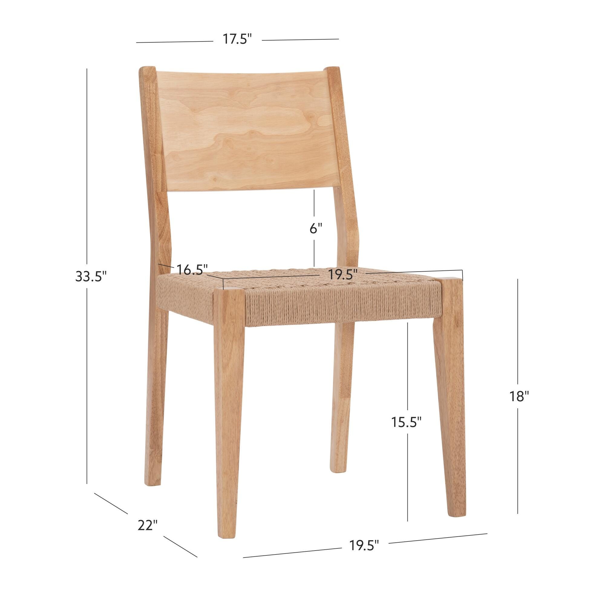 Linon Farren Five Piece Natural Dining Set, , large