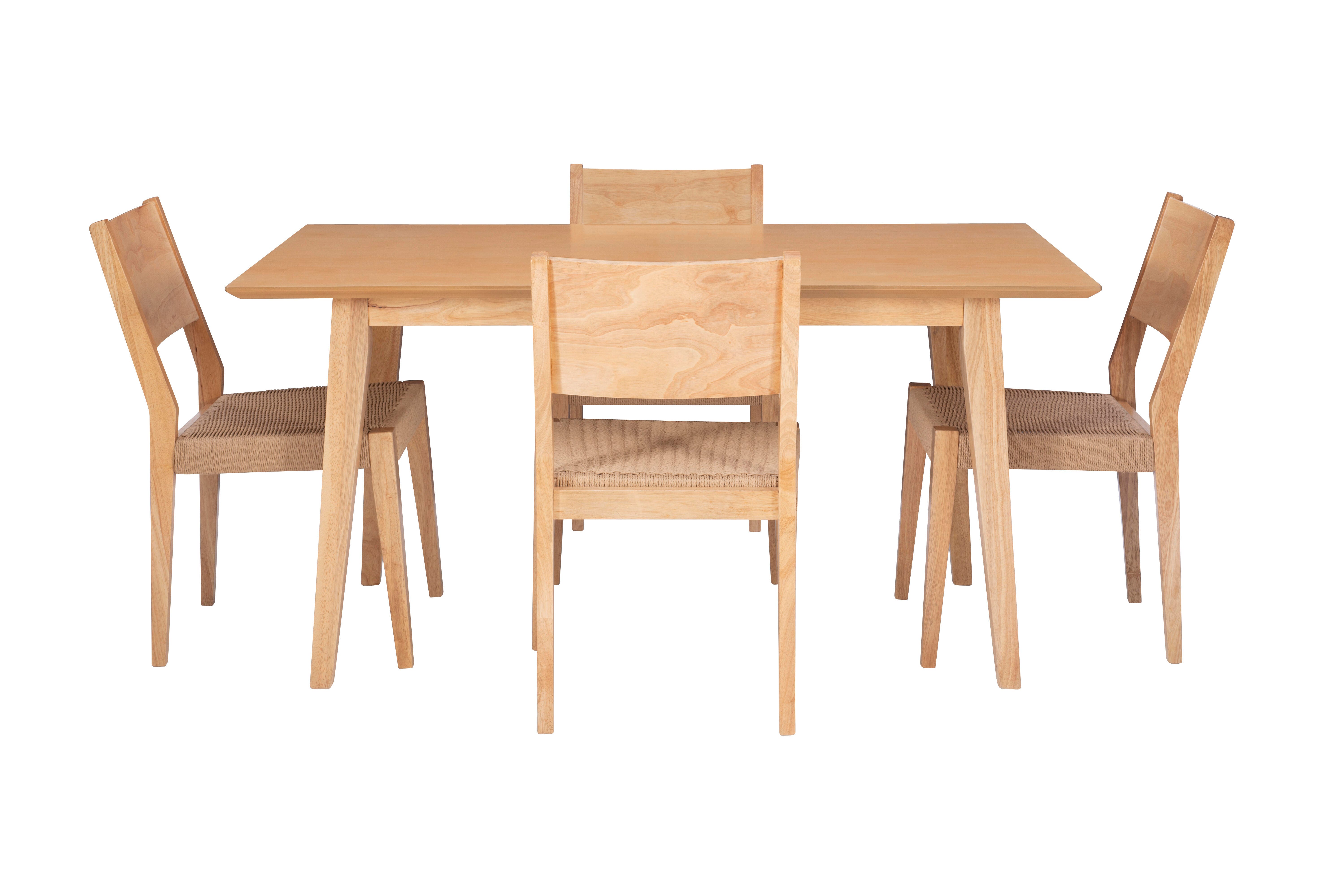 Linon Farren Five Piece Natural Dining Set, , large