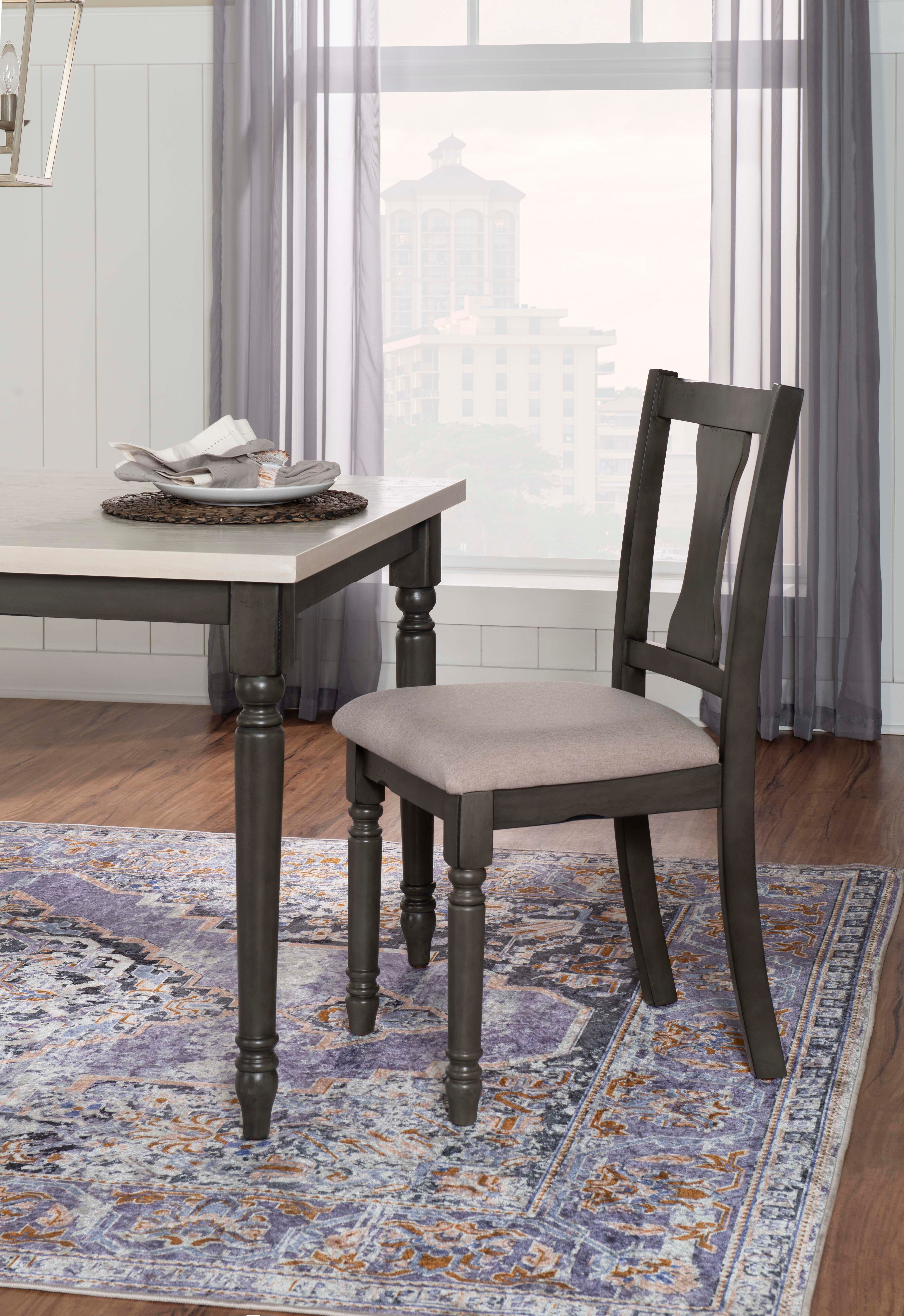 Linon Wesley Dining Table and 5 Chairs Set, Gray, large