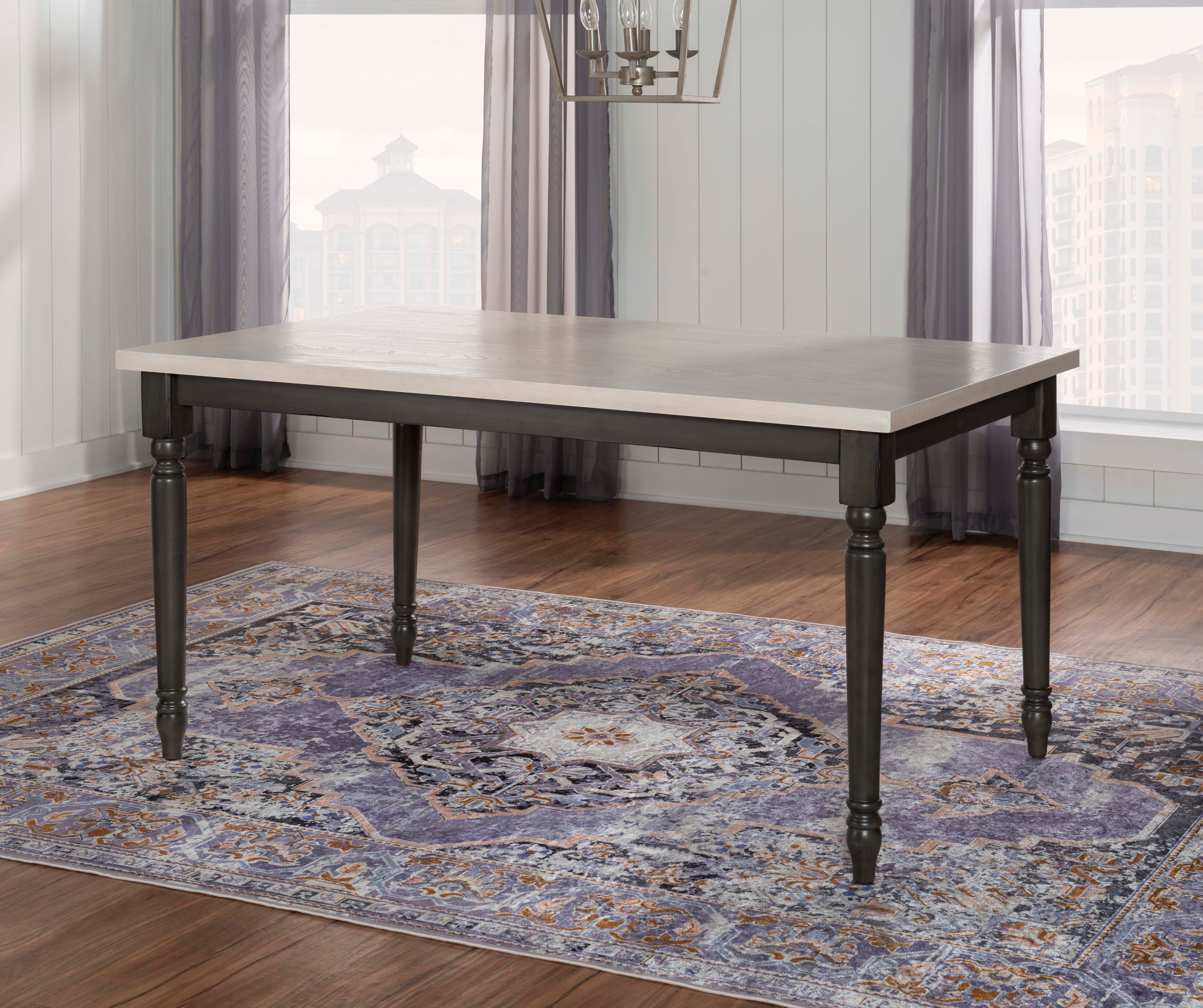 Linon Wesley Dining Table and 5 Chairs Set, Gray, large