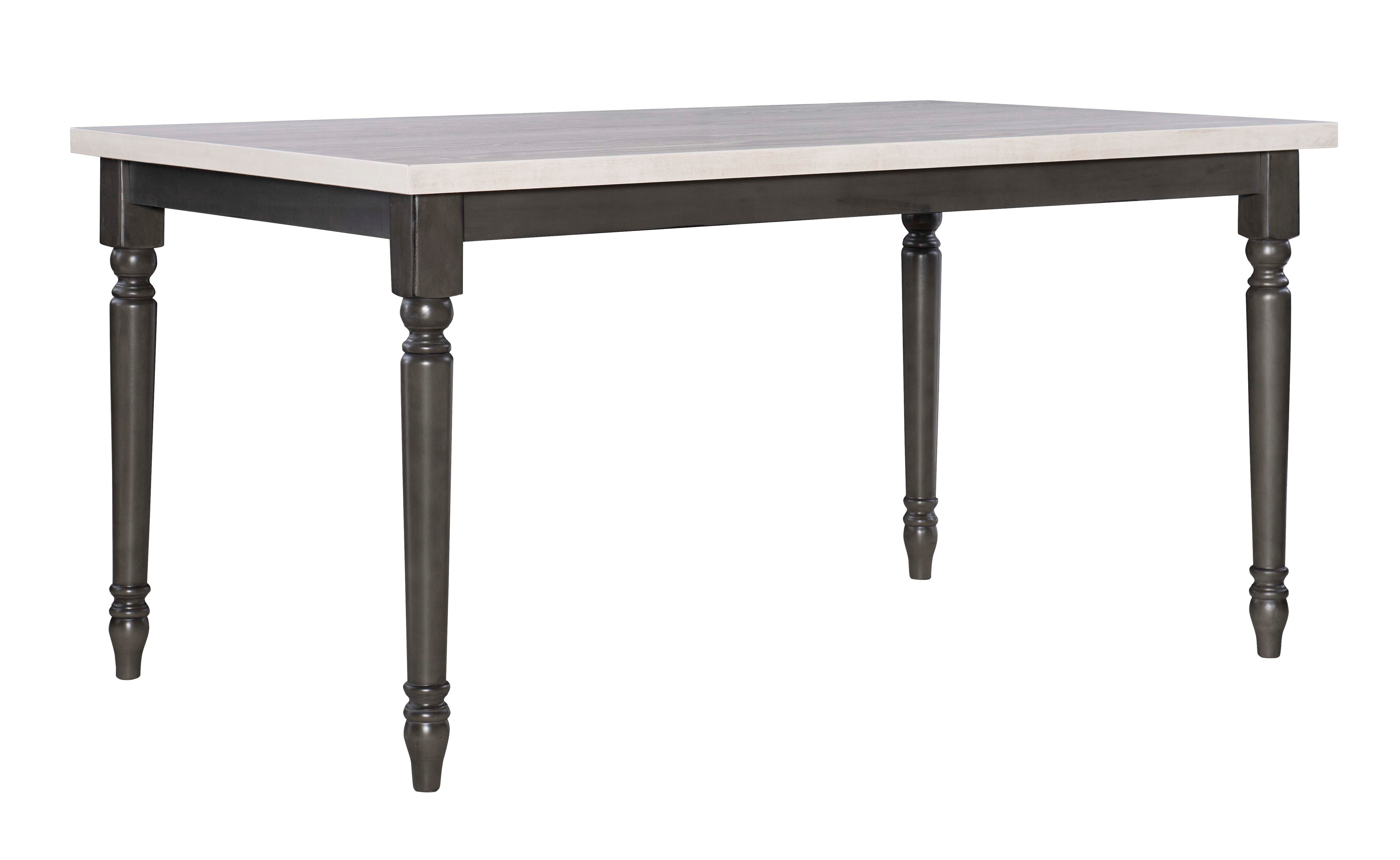 Linon Wesley Dining Table and 5 Chairs Set, Gray, large