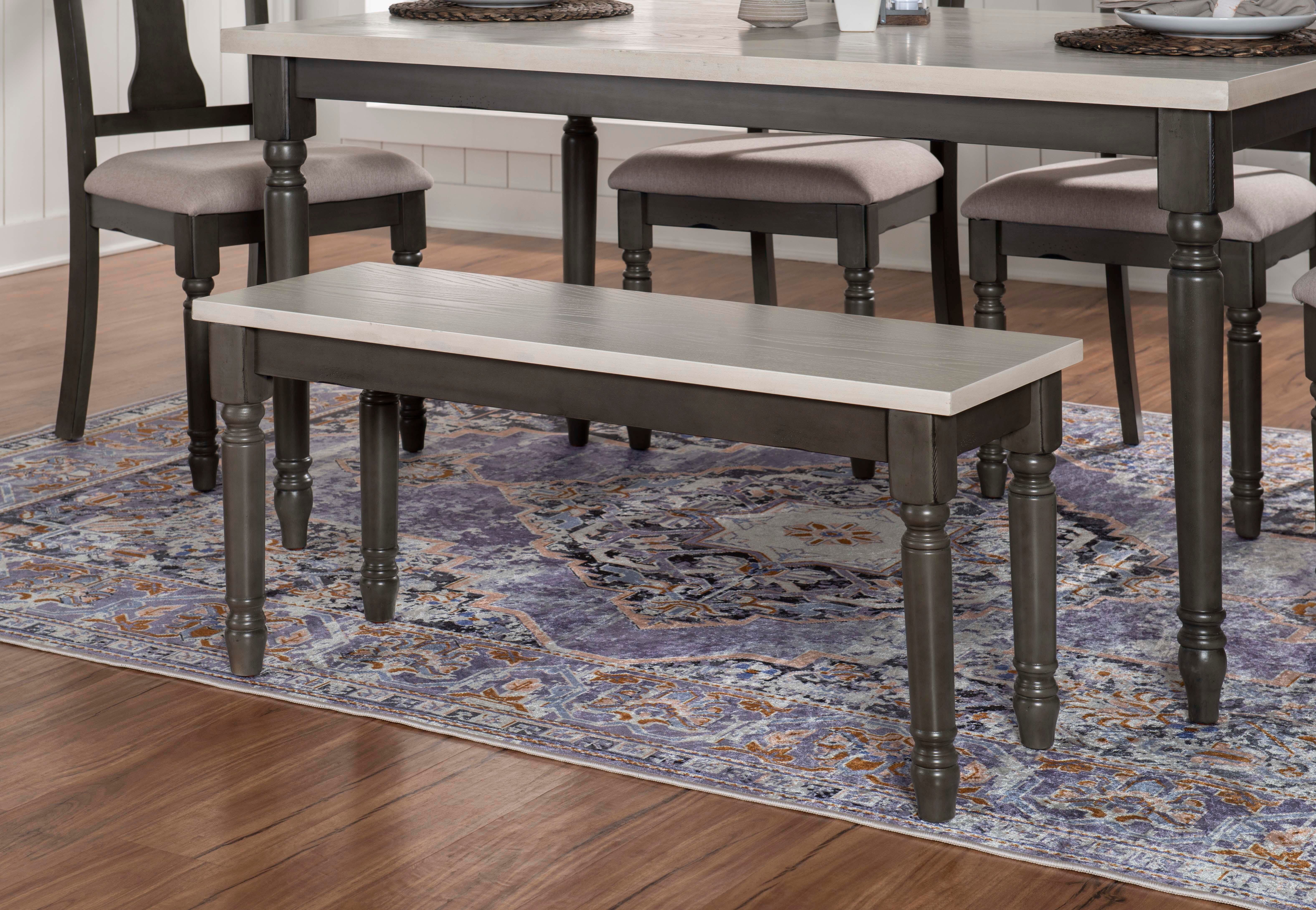 Linon Wesley Dining Table and 5 Chairs Set, Gray, large