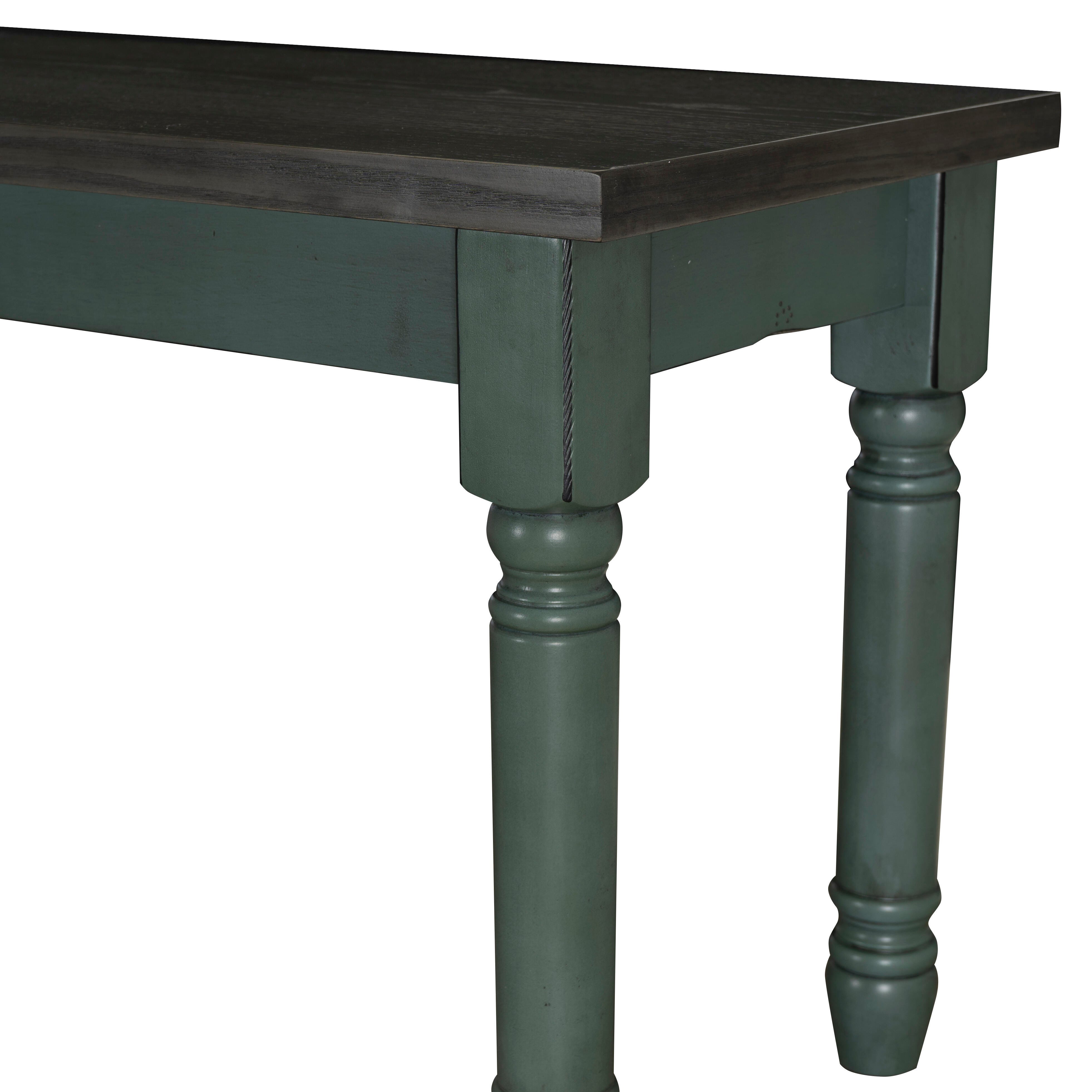 Linon Wesley Dining Table and 5 Chairs Set, Teal Blue, large