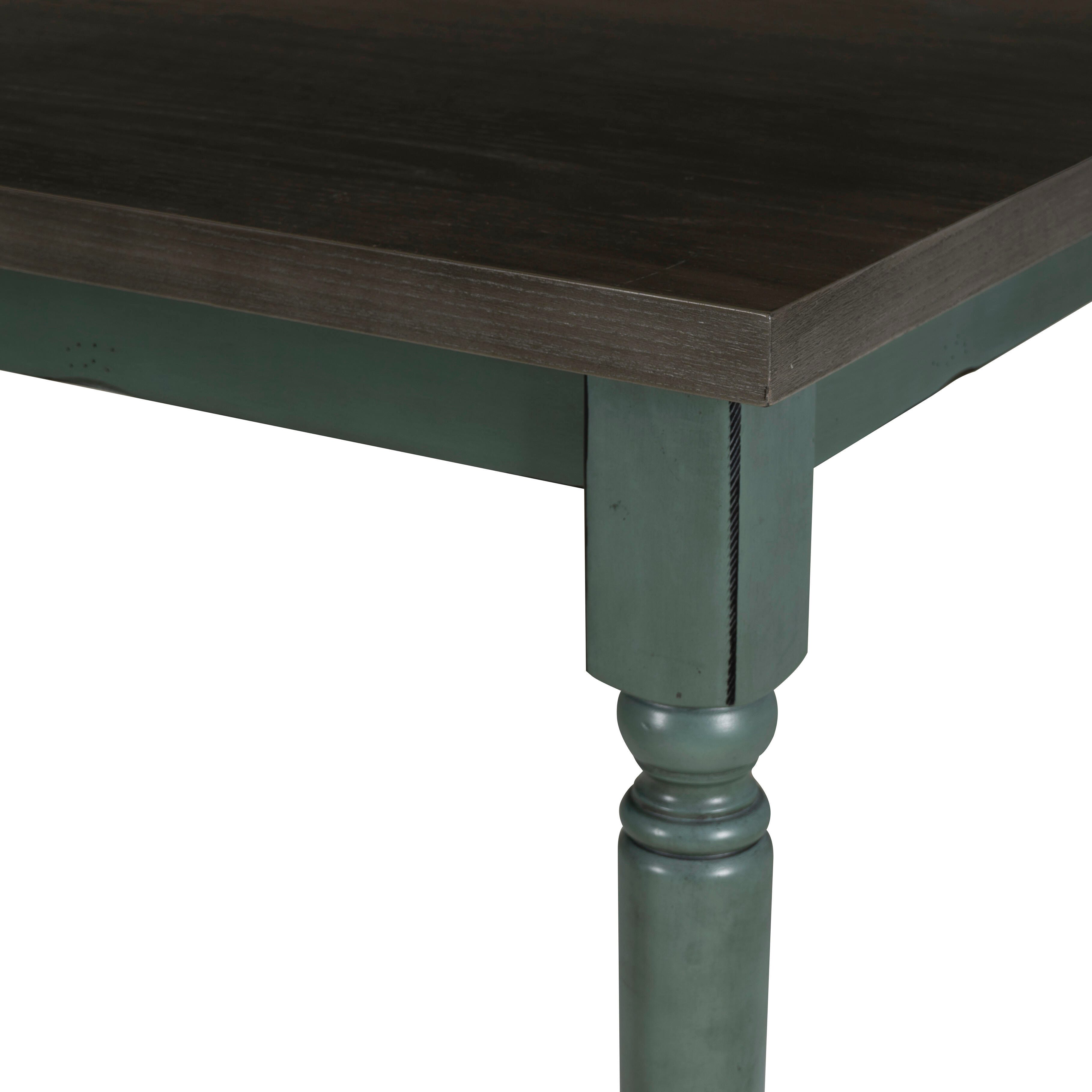 Linon Wesley Dining Table and 5 Chairs Set, Teal Blue, large