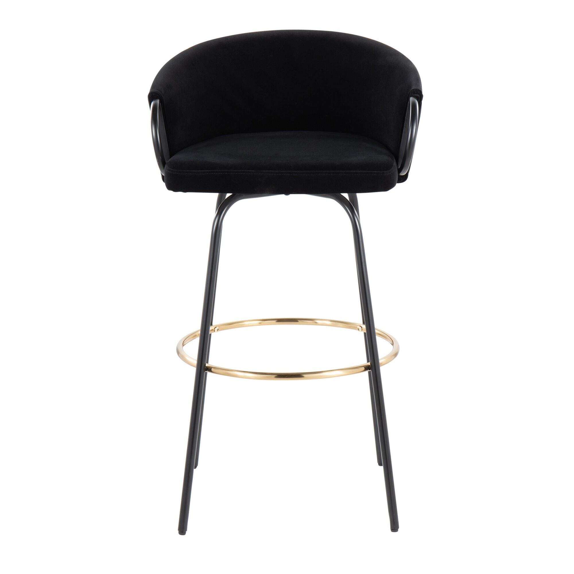 LumiSource Claire Barstool (Set of 2), Black, large