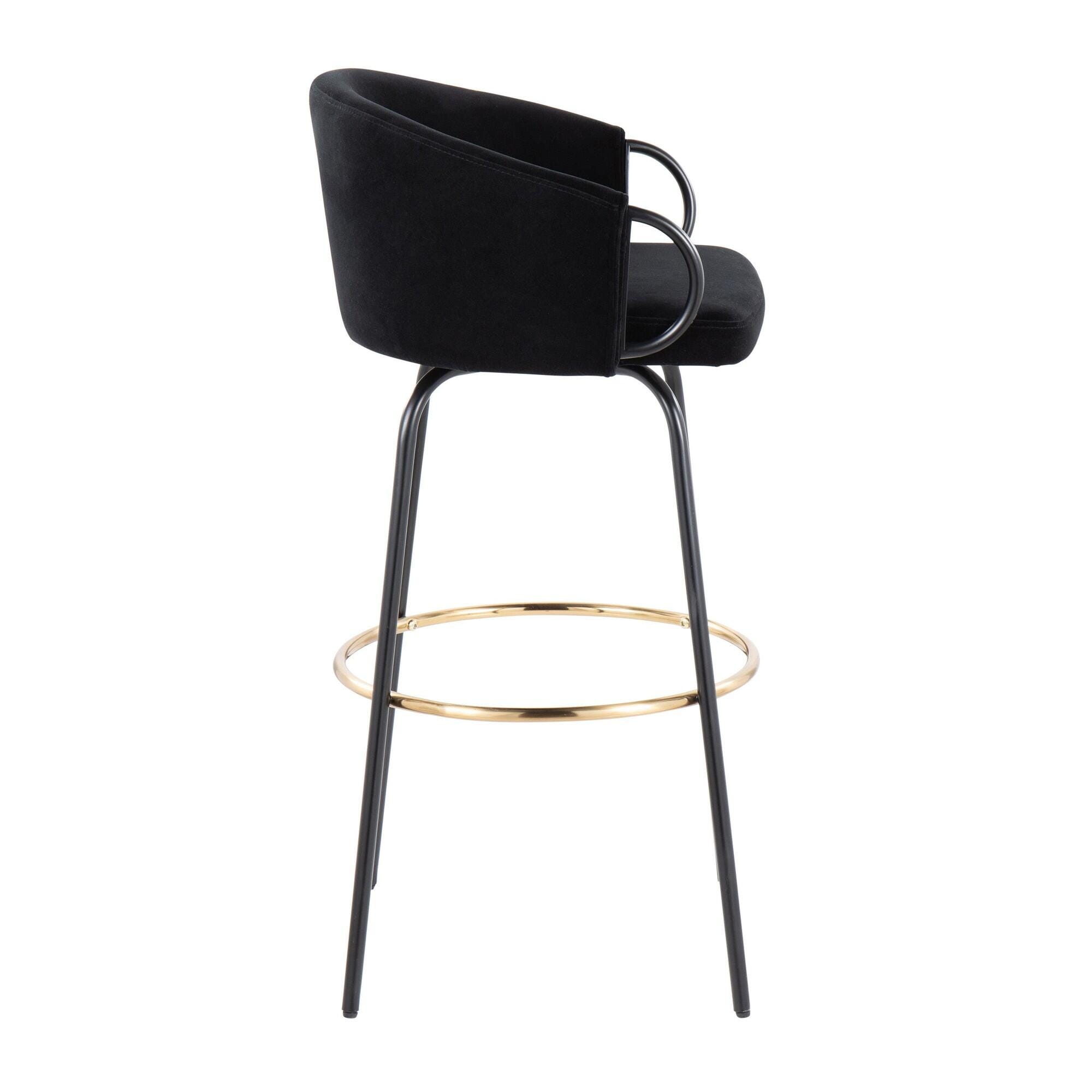 LumiSource Claire Barstool (Set of 2), Black, large