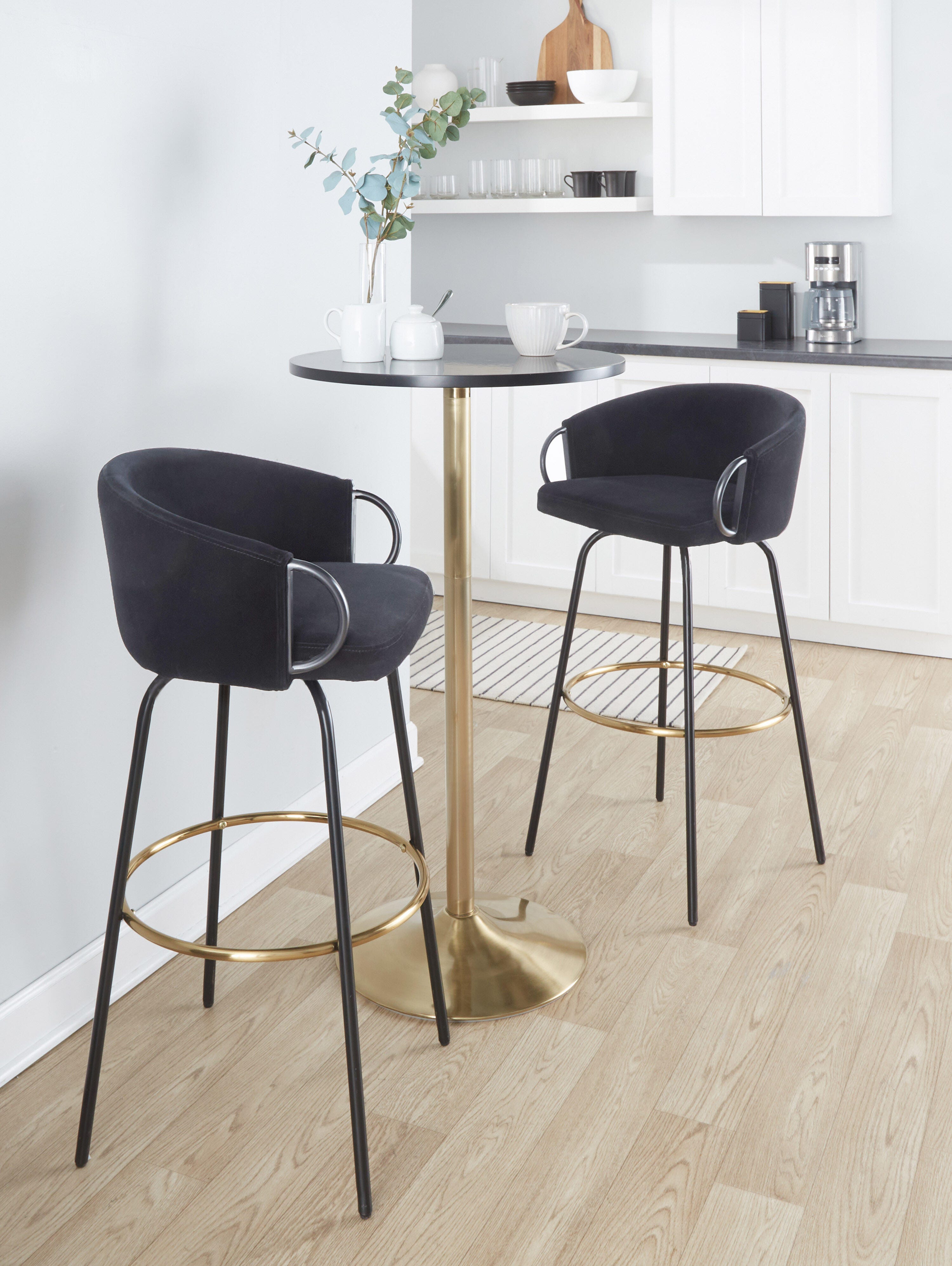 LumiSource Claire Barstool (Set of 2), Black, large
